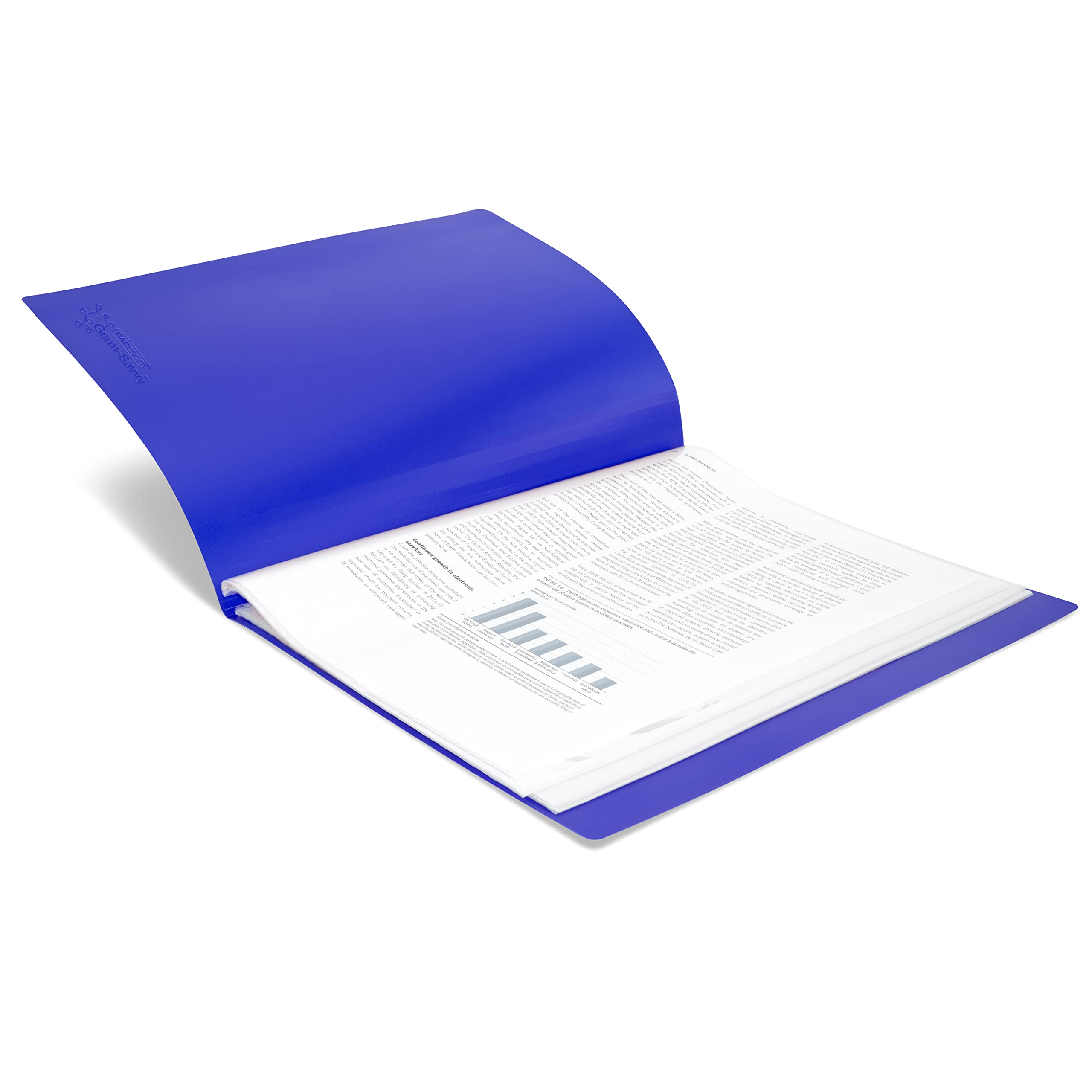RAPESCO 1675 Presentation Folder - 40 Pockets, A4 Size, Blue | Antibacterial Protection | 100% Recycled PP 2