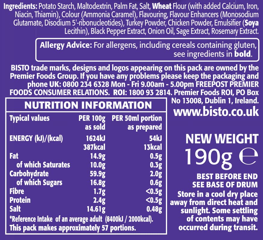 Bisto - Turkey Gravy Granules 190g 3