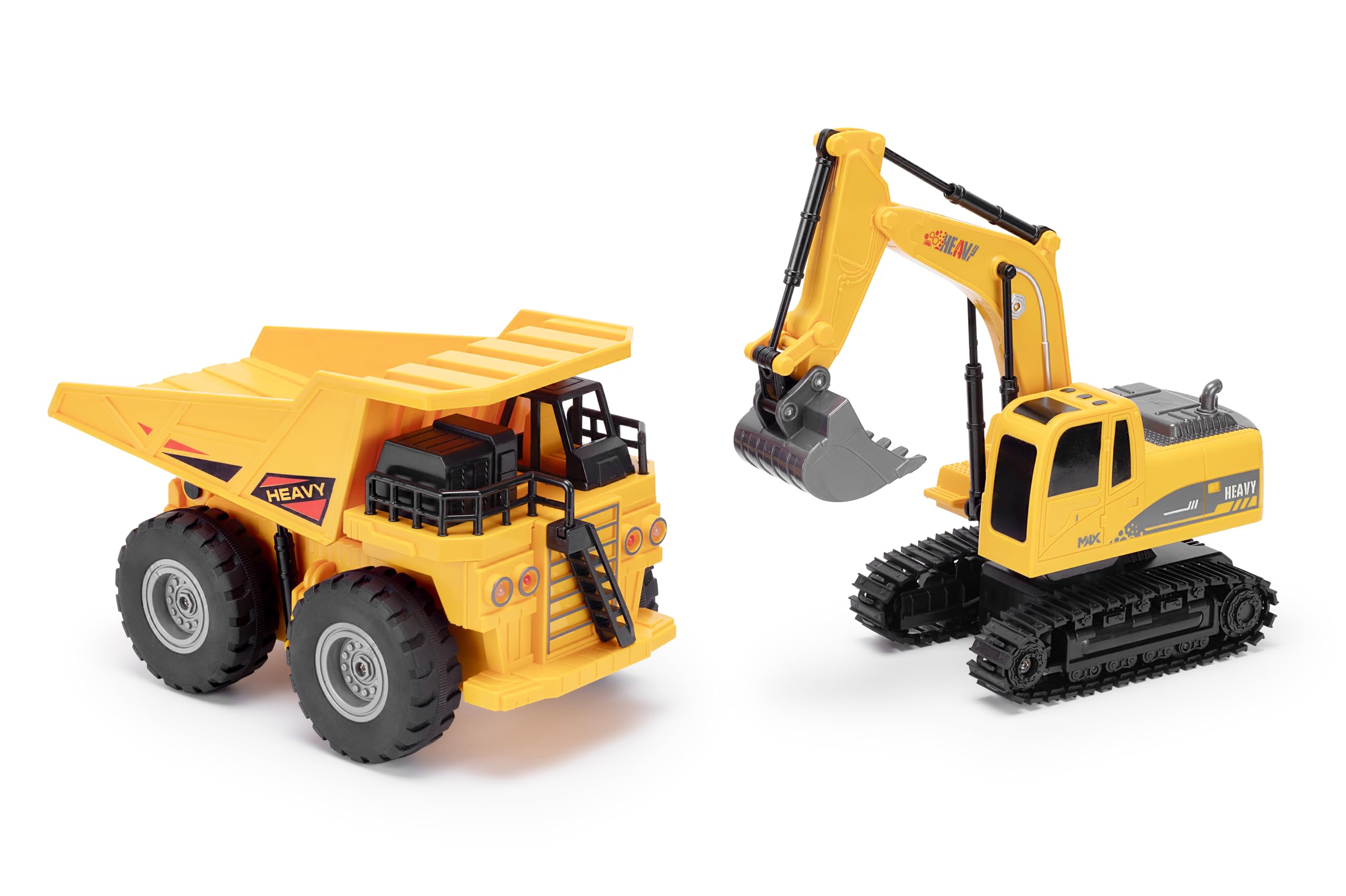 CMJ RC Cars Digger + Dumper RC Set - Twin Pack Excavator & Dump Truck | 1:24 Scale 9