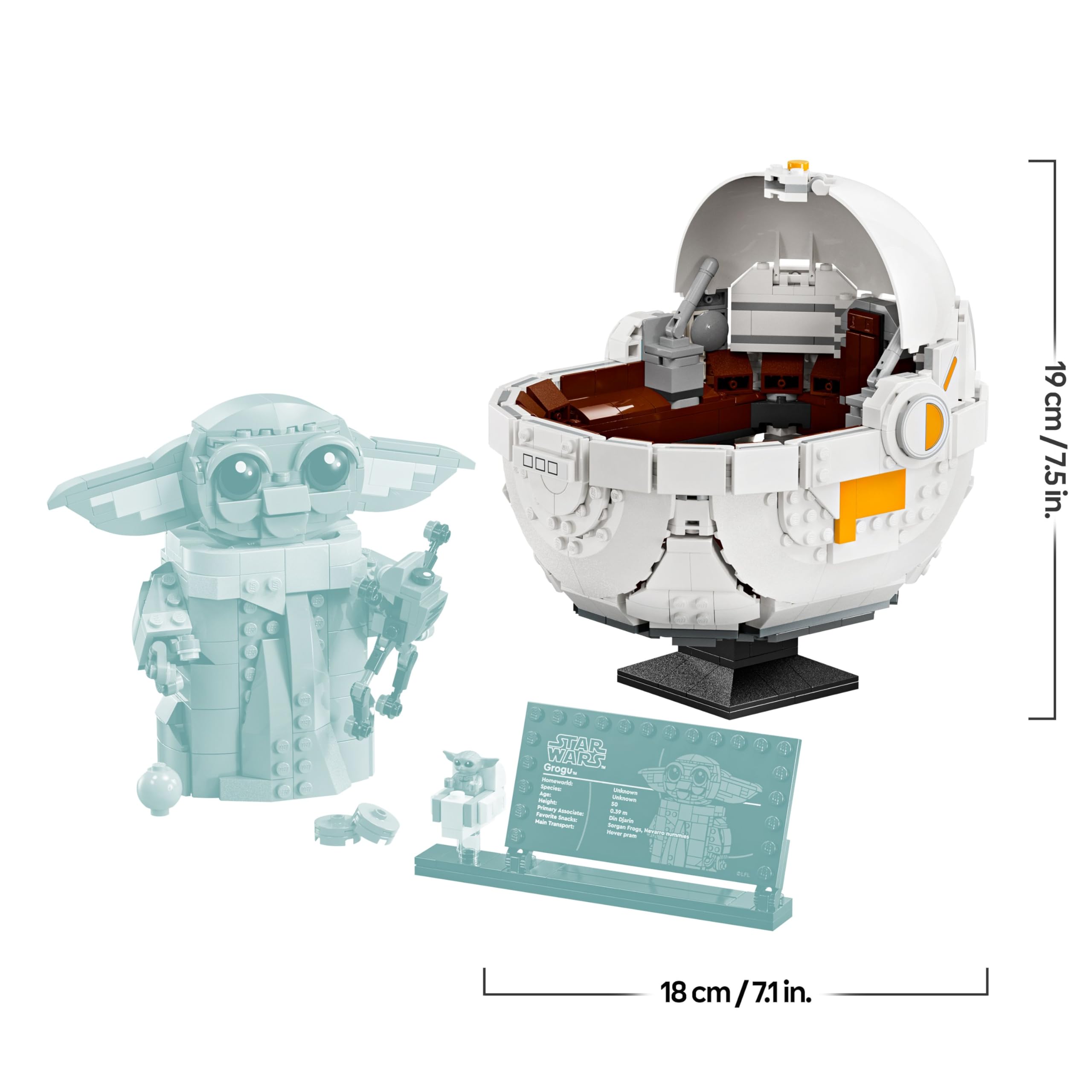 LEGO Star Wars 75403 Grogu with Hover Pram Building Set | 1048 Pieces | Age 10+ 3