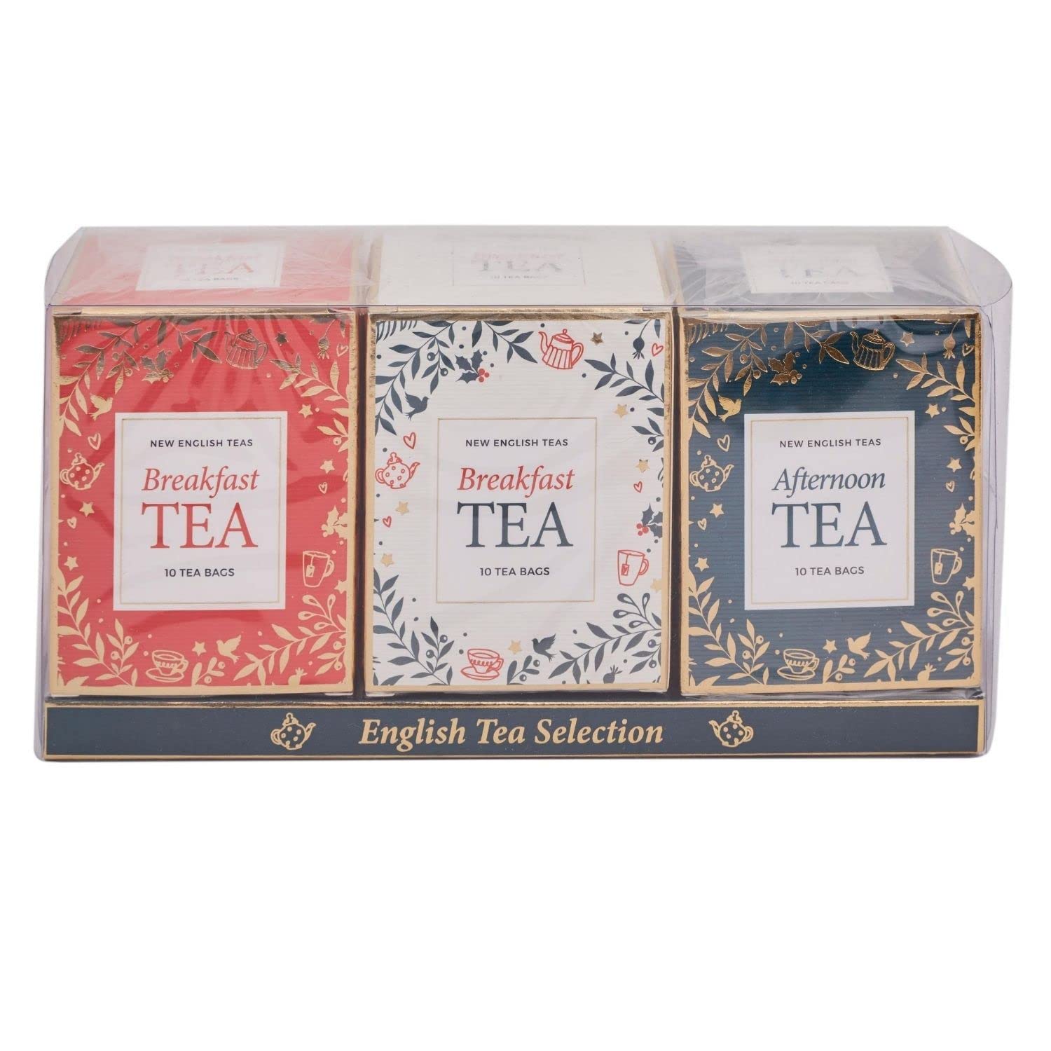 New English Teas Christmas Themed English Tea Carton Gift Set of 3
