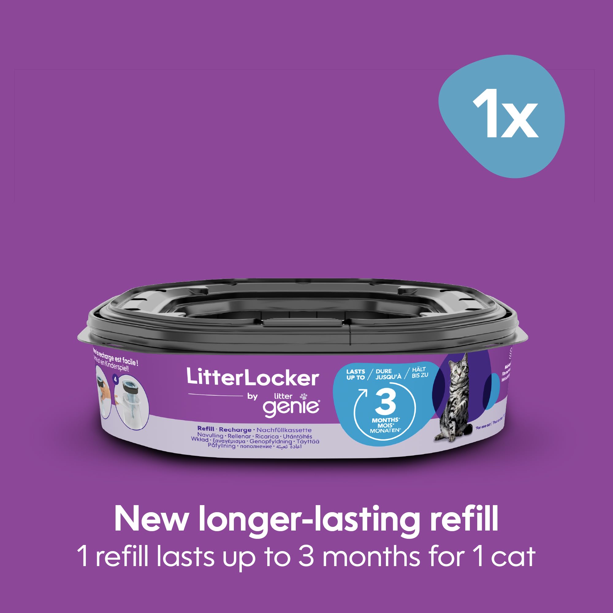 Litter Genie LitterLocker XL Refill Cartridge - 50% More Capacity | Odor Barrier
