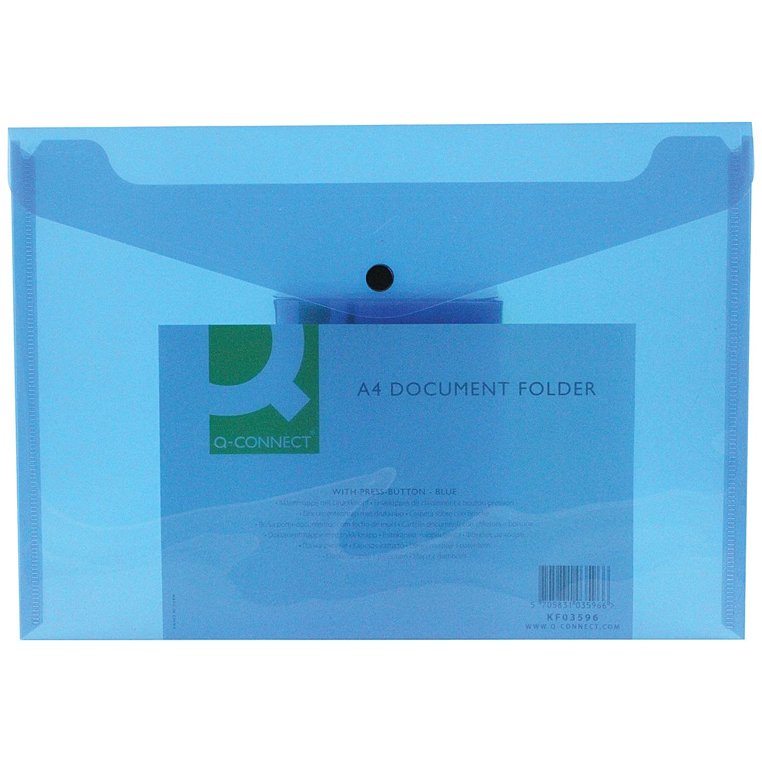 Q-Connect Polypropylene A4 Document Folder - Blue, Pack of 12 | Holds up to 150 Sheets 2