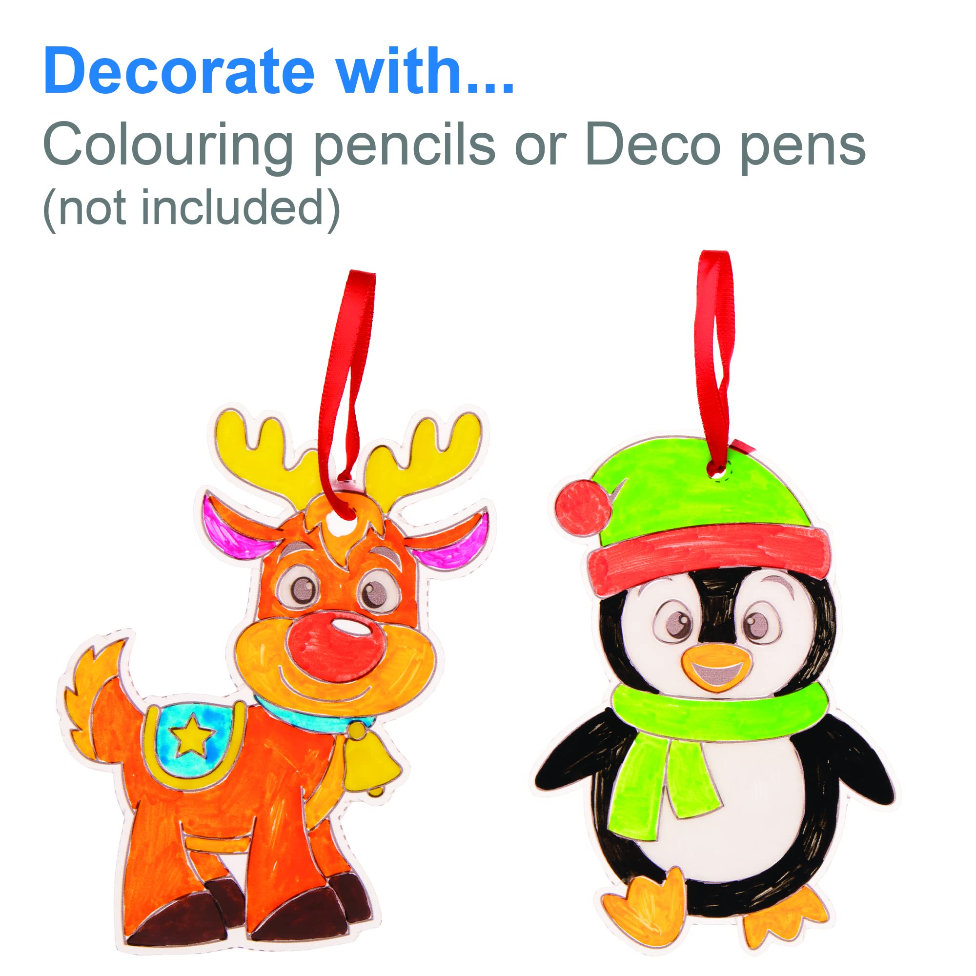 Baker Ross Christmas Super Shrink Decorations - Pack of 10 Plastic Craft Kit for Kids 9