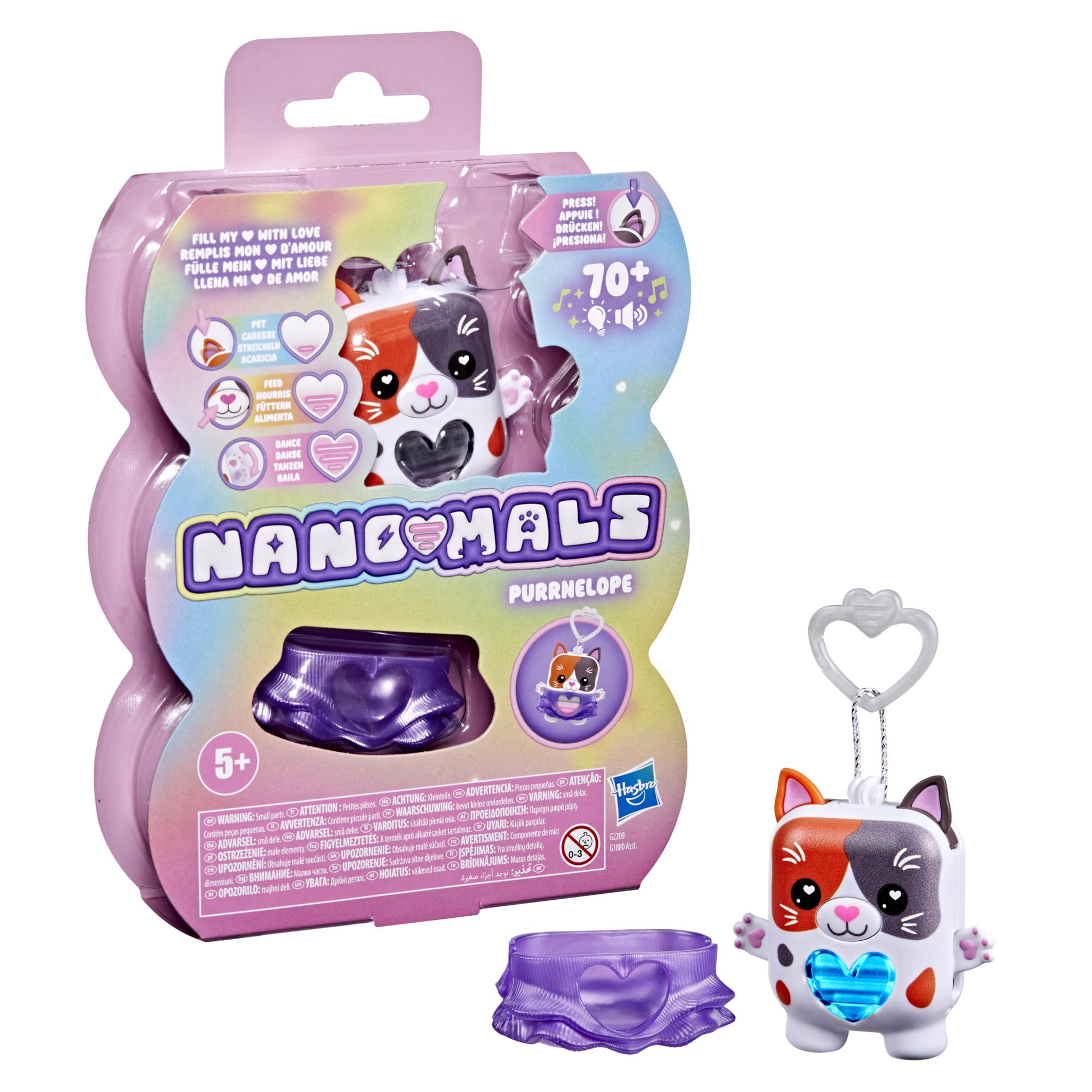 Hasbro Nano-Mals Purrnelope the Calico Kitty - Electronic Fidget Pet for Kids 5+