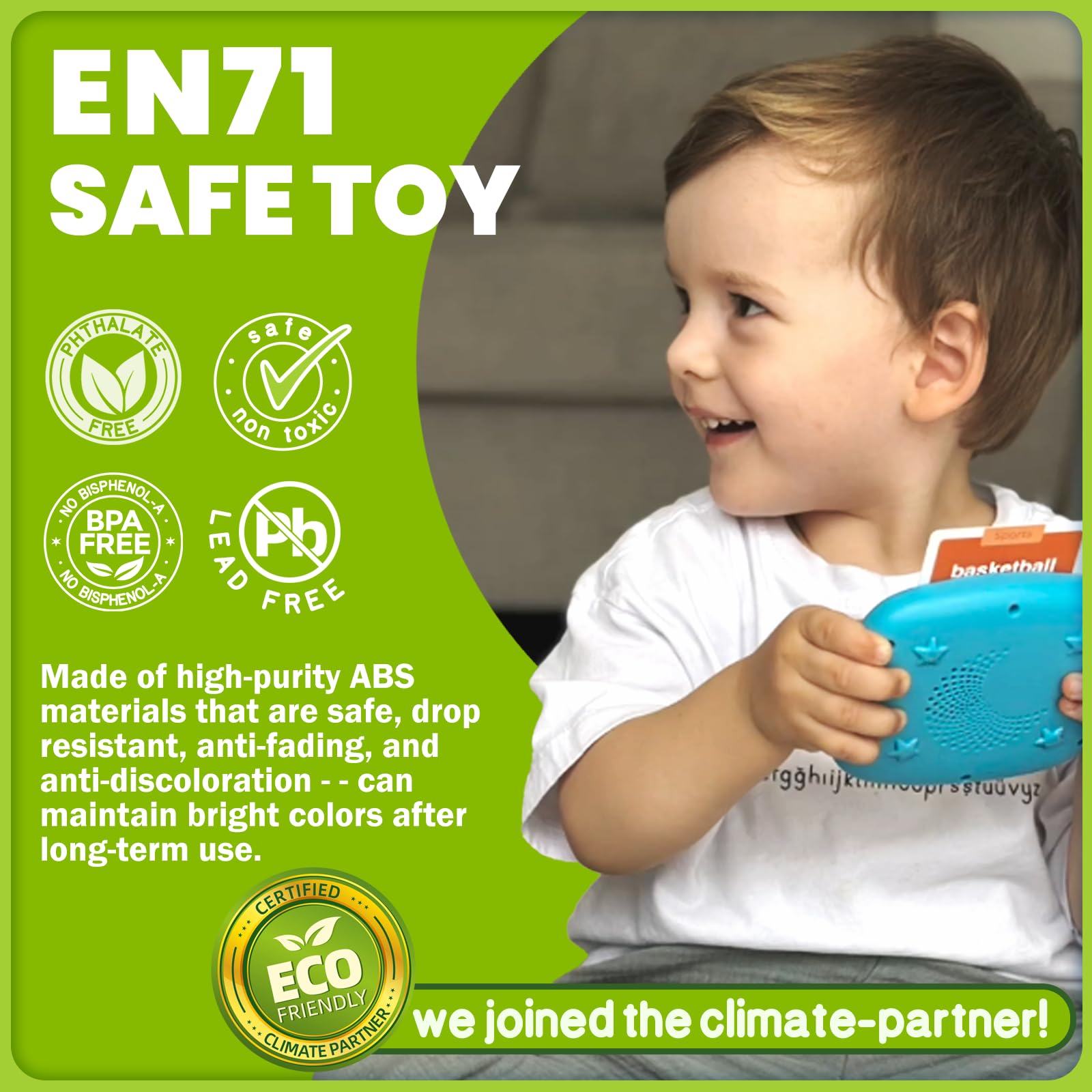 HOMESTEC Montessori Talking Flashcards - 280 Words & 8 Nursery Rhymes, Educational Toy for Toddlers 18M+ 12