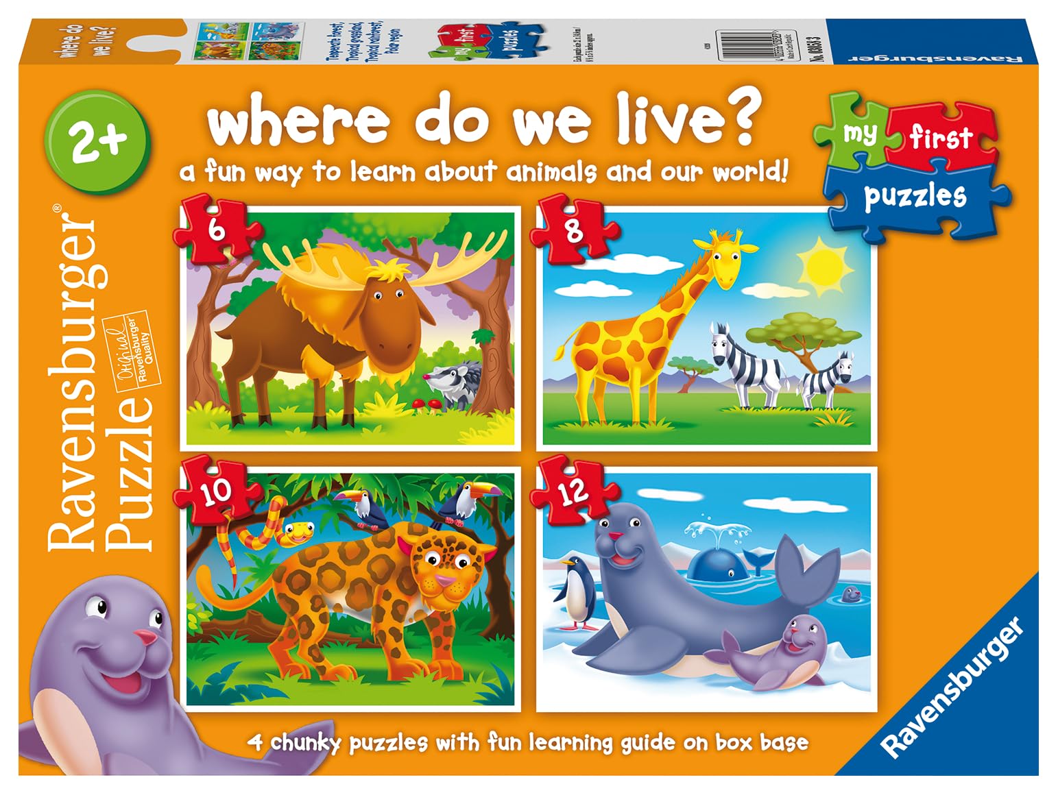 Ravensburger Where Do We Live My First Jigsaw Puzzles for Kids - 2, 3, 4 & 5 Pieces