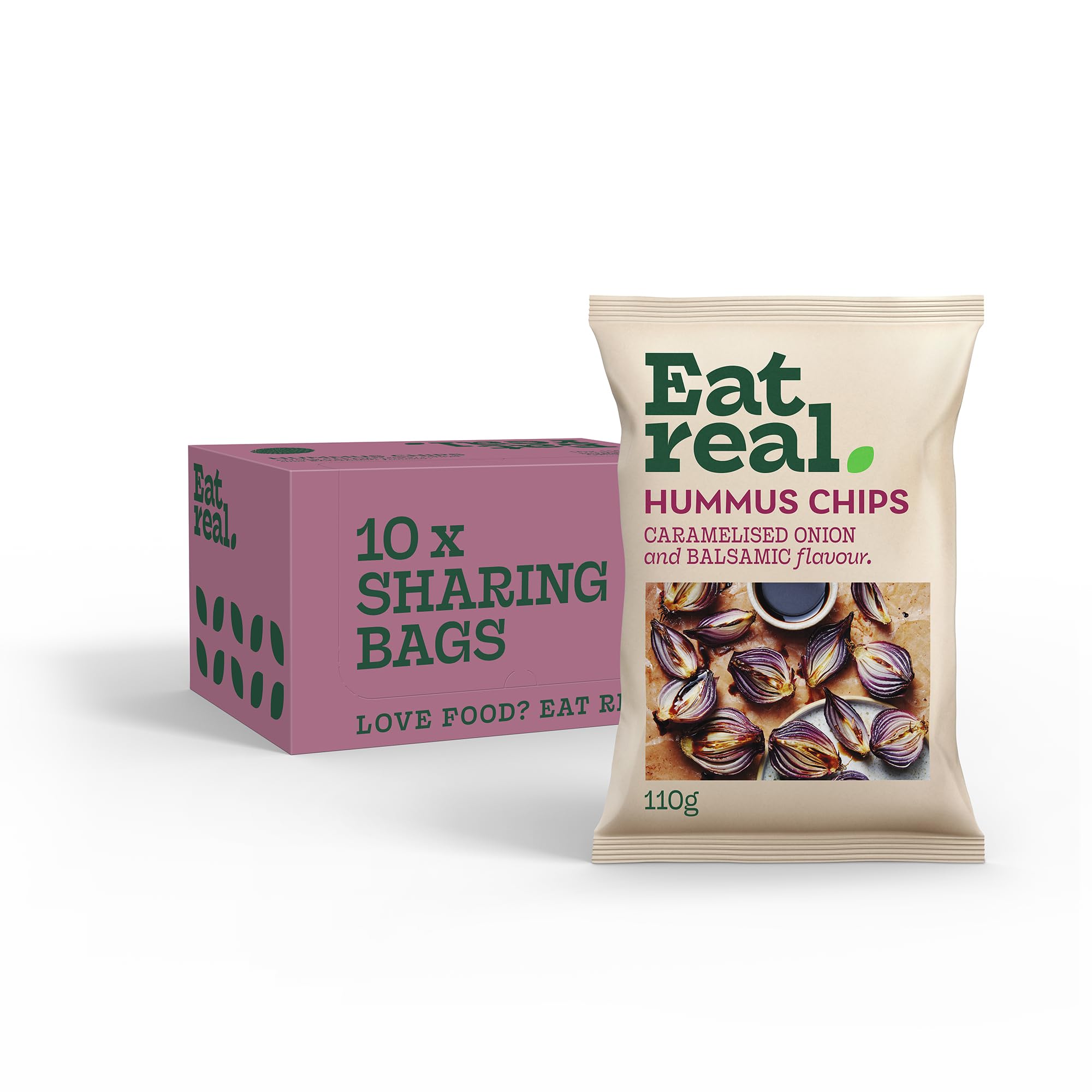 Eat Real Hummus Chips Caramelised Onion and Balsamic Vinegar 10 x 110g 1