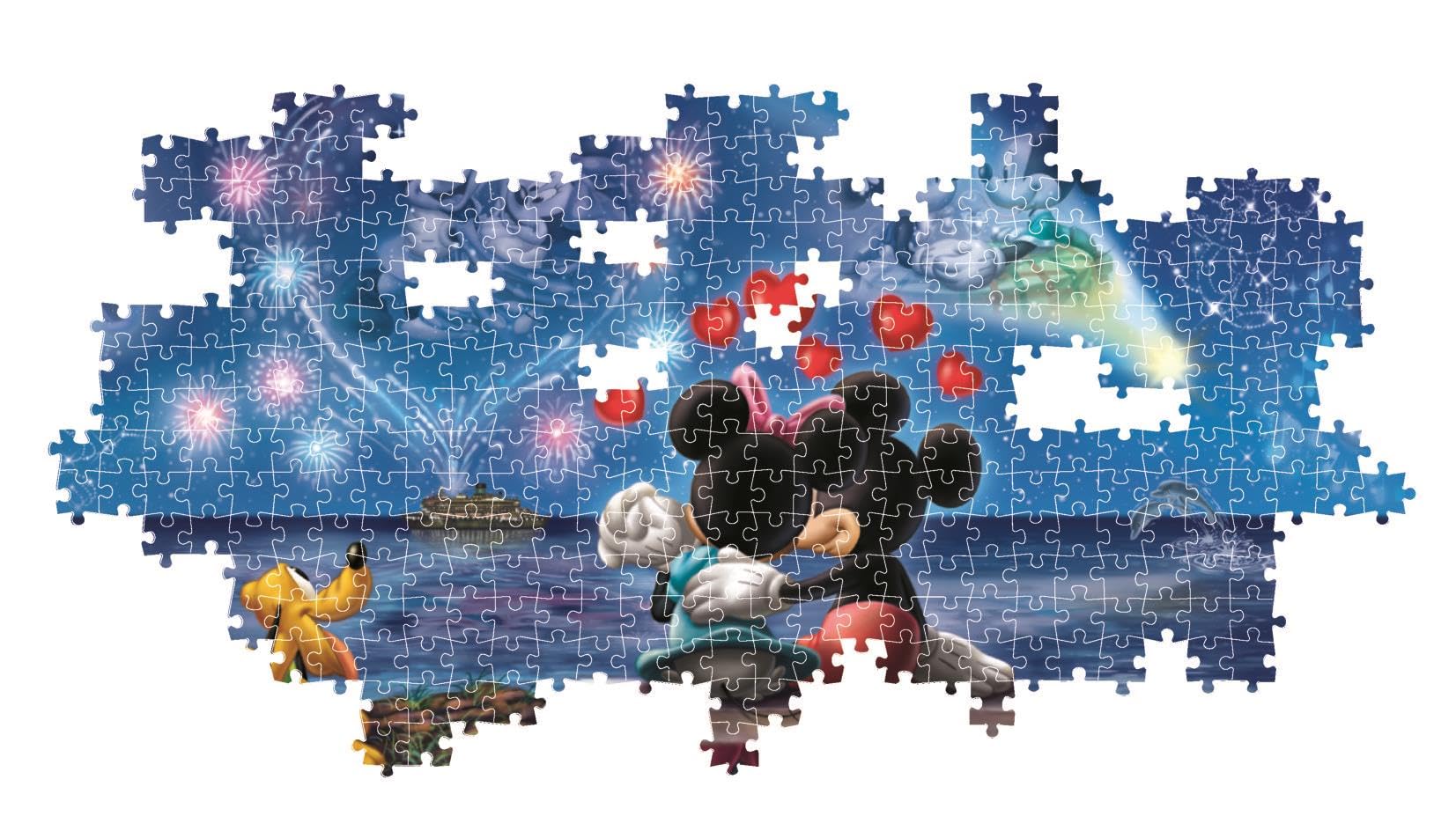 Clementoni 1000 Piece Panorama Jigsaw Puzzle Mickey & Minnie Compact Box 3