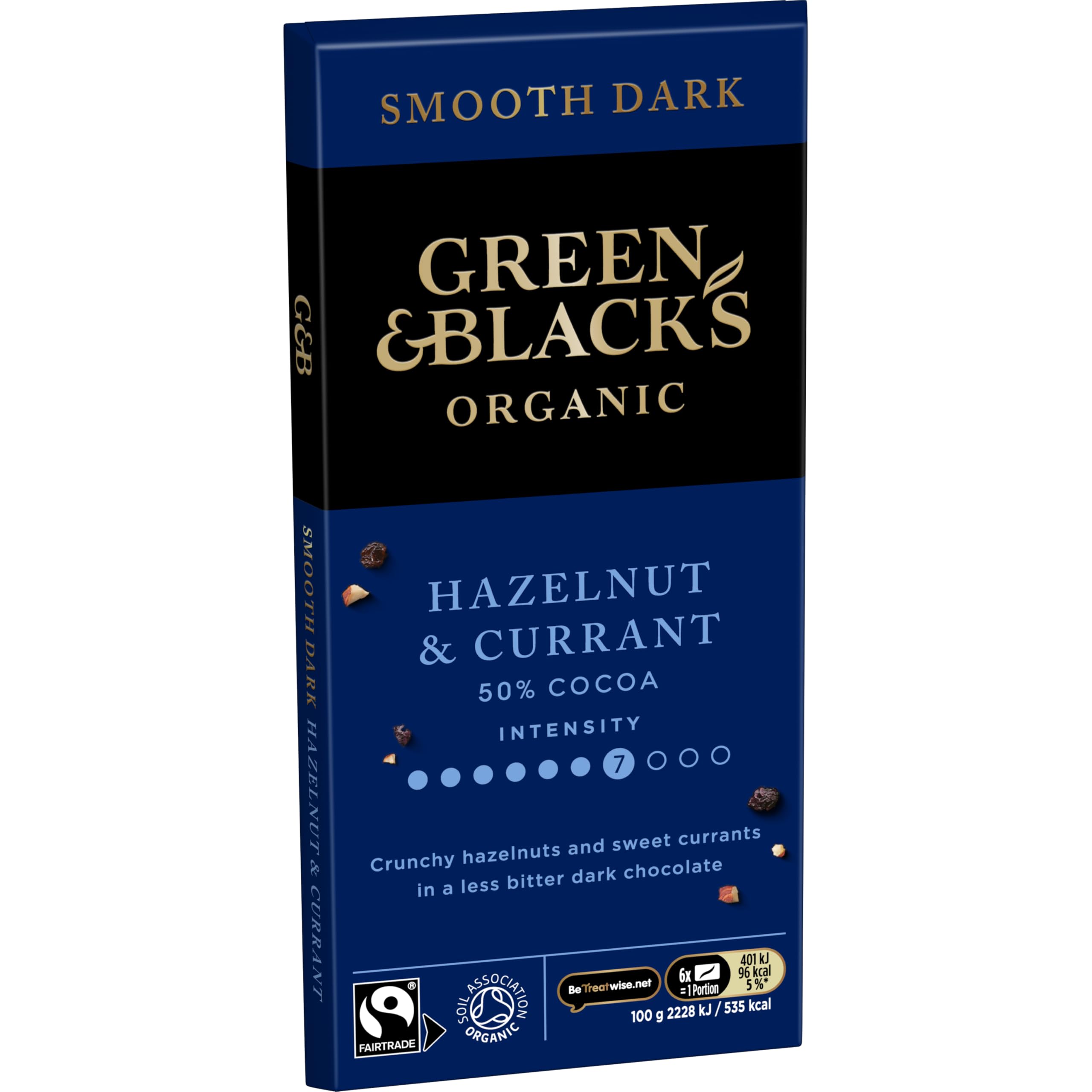 Green & Black's Organic Hazelnut & Currant Dark Chocolate Bar, 50% Cocoa, 90g 6