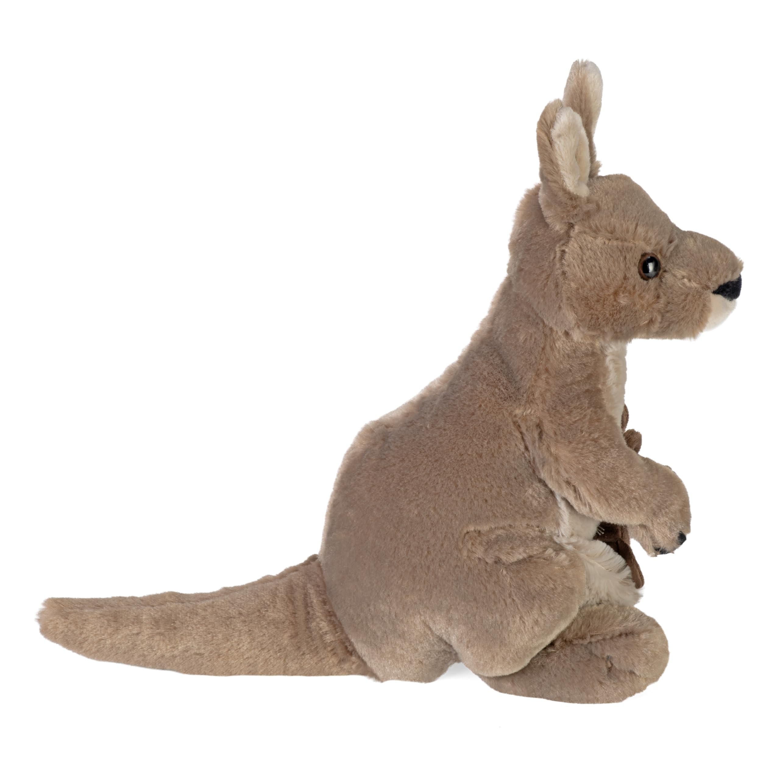 WILD REPUBLIC Kangaroo Plush Toy - 30 cm Grey Cuddlekins, Surface Washable 3