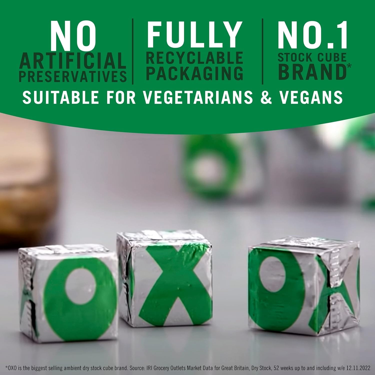 OXO Vegetable Stock Cubes - Full-Flavour, Plant-Based & Vegan | 24 Pack | 142g 8