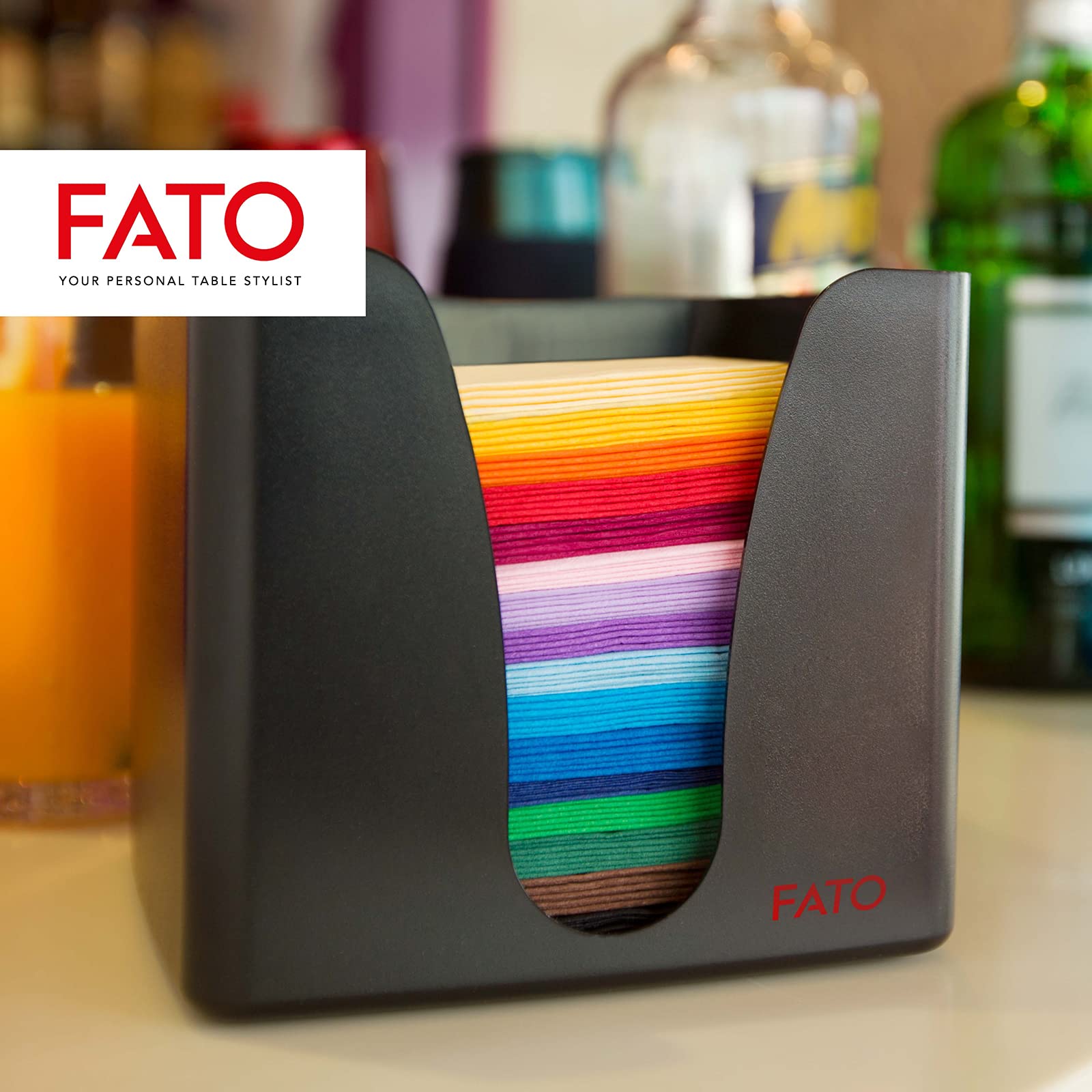 FATO Disposable Paper Napkins - Black, 2-Ply, 24x24 cm (100 Count) 3
