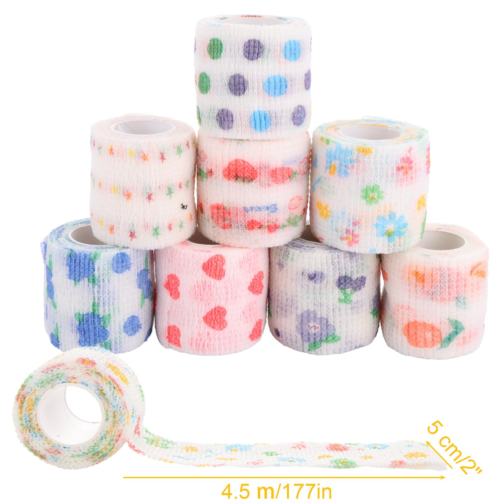 ASelected Self-Adhesive Bandage - 8 Rolls, 5cm x 4.5m | Breathable & Stretchable