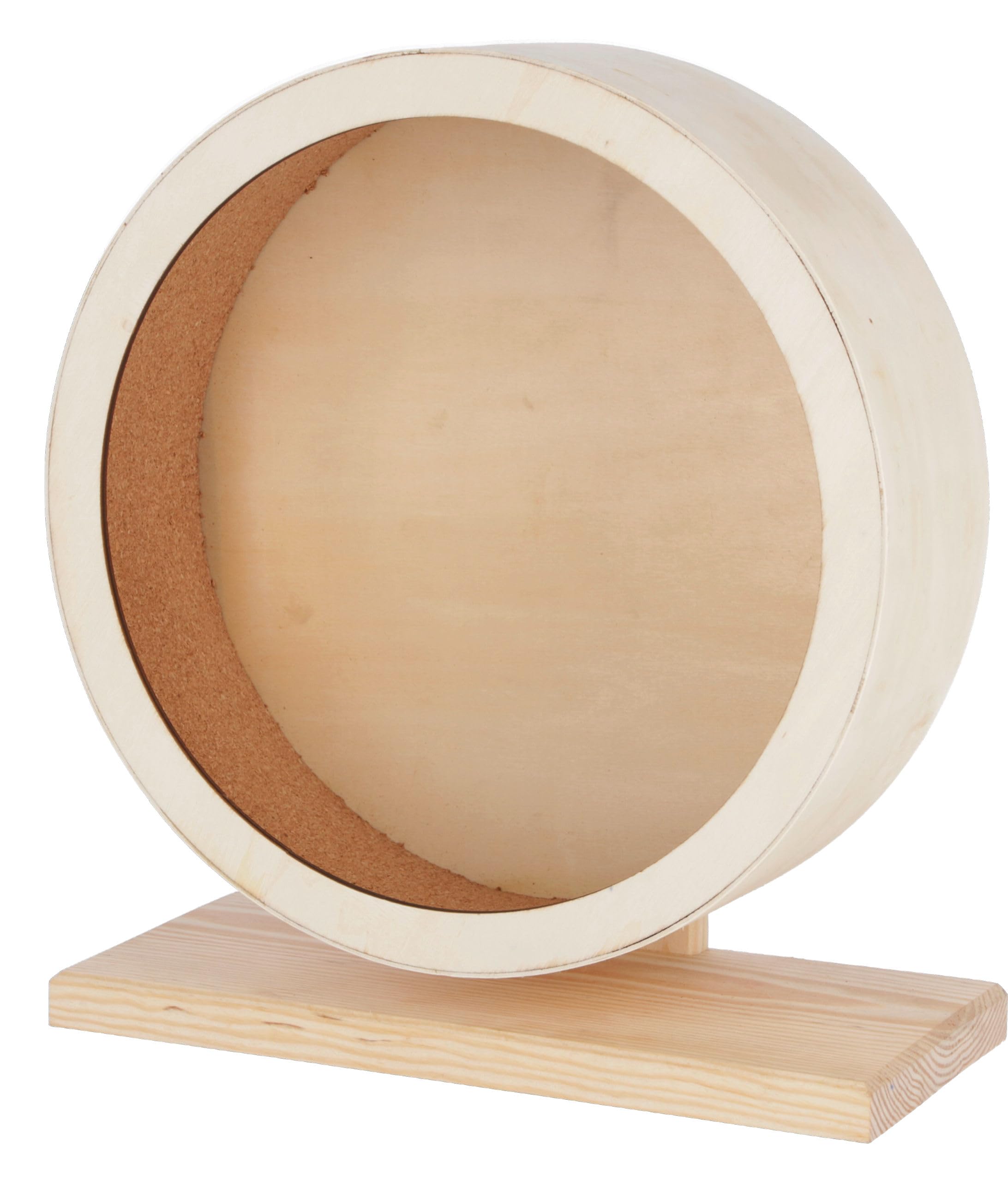 Kerbl Pet Wood Hamster Wheel - Ø 29cm Natural Exercise with Cork Tread | Stable & Quiet