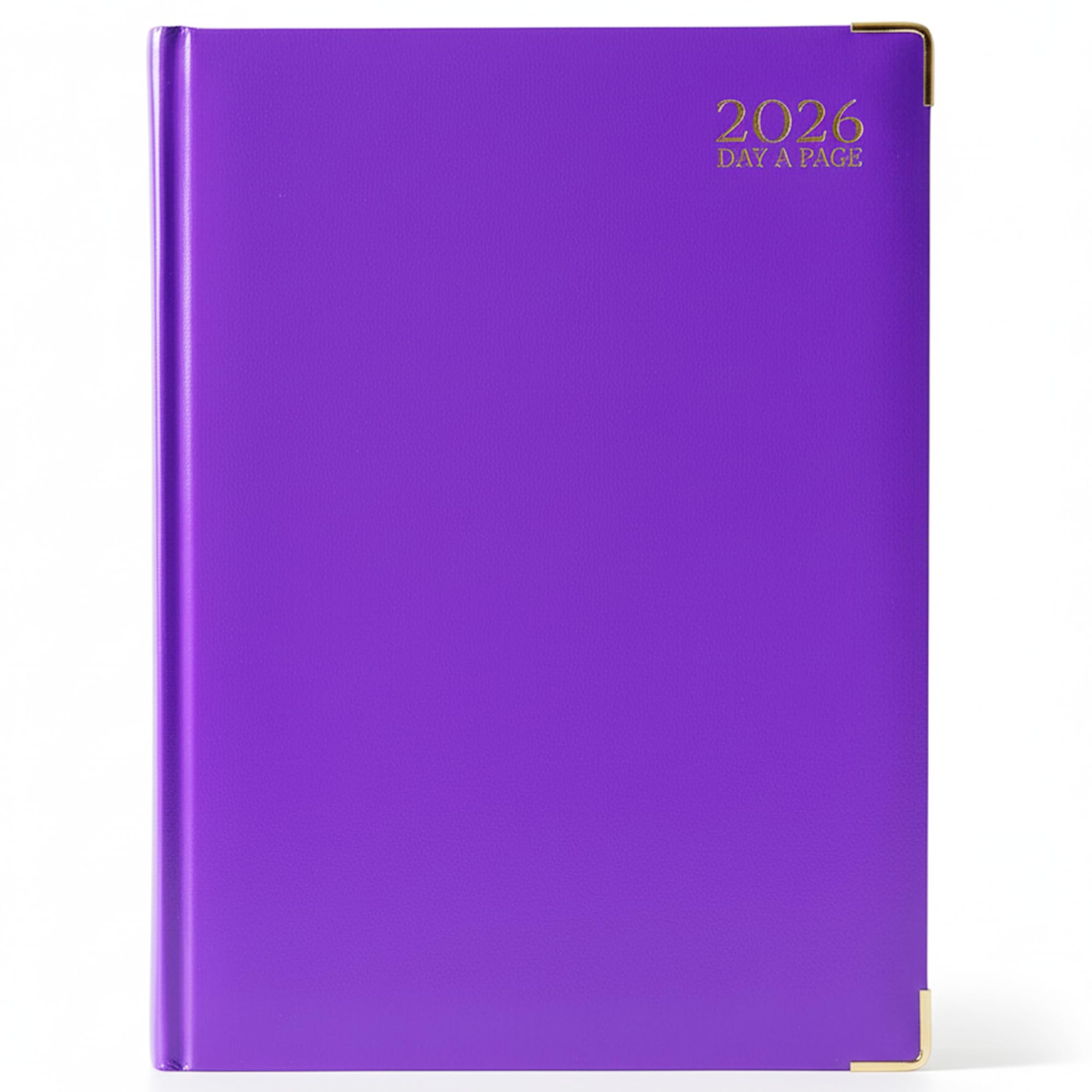G4GADGET 2026 A5 Day a Page Diary - Purple Hardback with Gilt Edges | Ruled