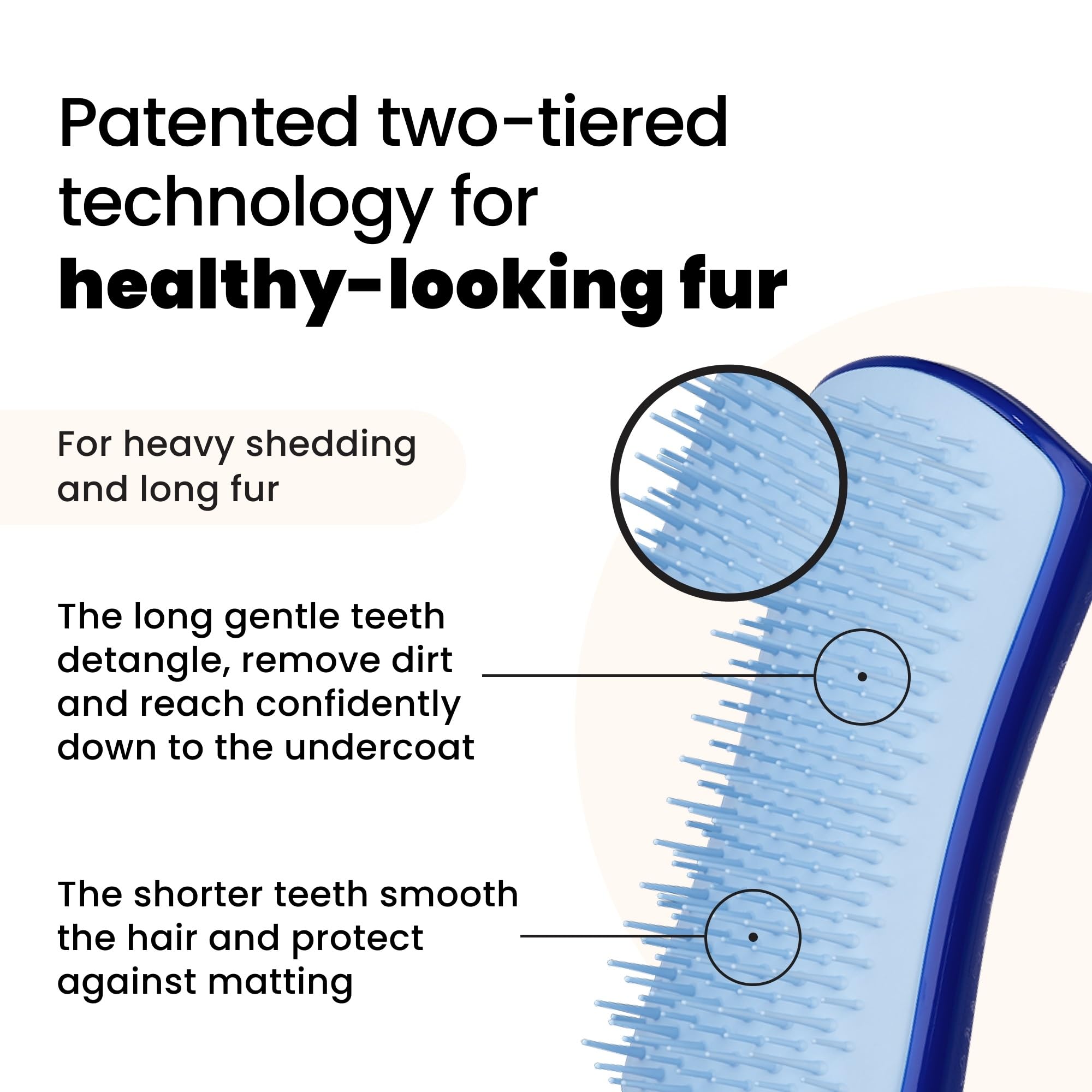 Pet Teezer Small De-Shedding Grooming Brush - Detangle | Lightweight | Easy to Clean 2