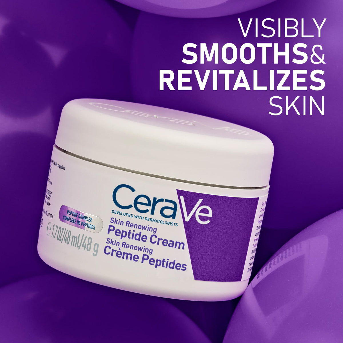 CeraVe Skin Renewing Peptide Moisturiser - Anti-aging Face Cream, Fragrance Free, 48 ml