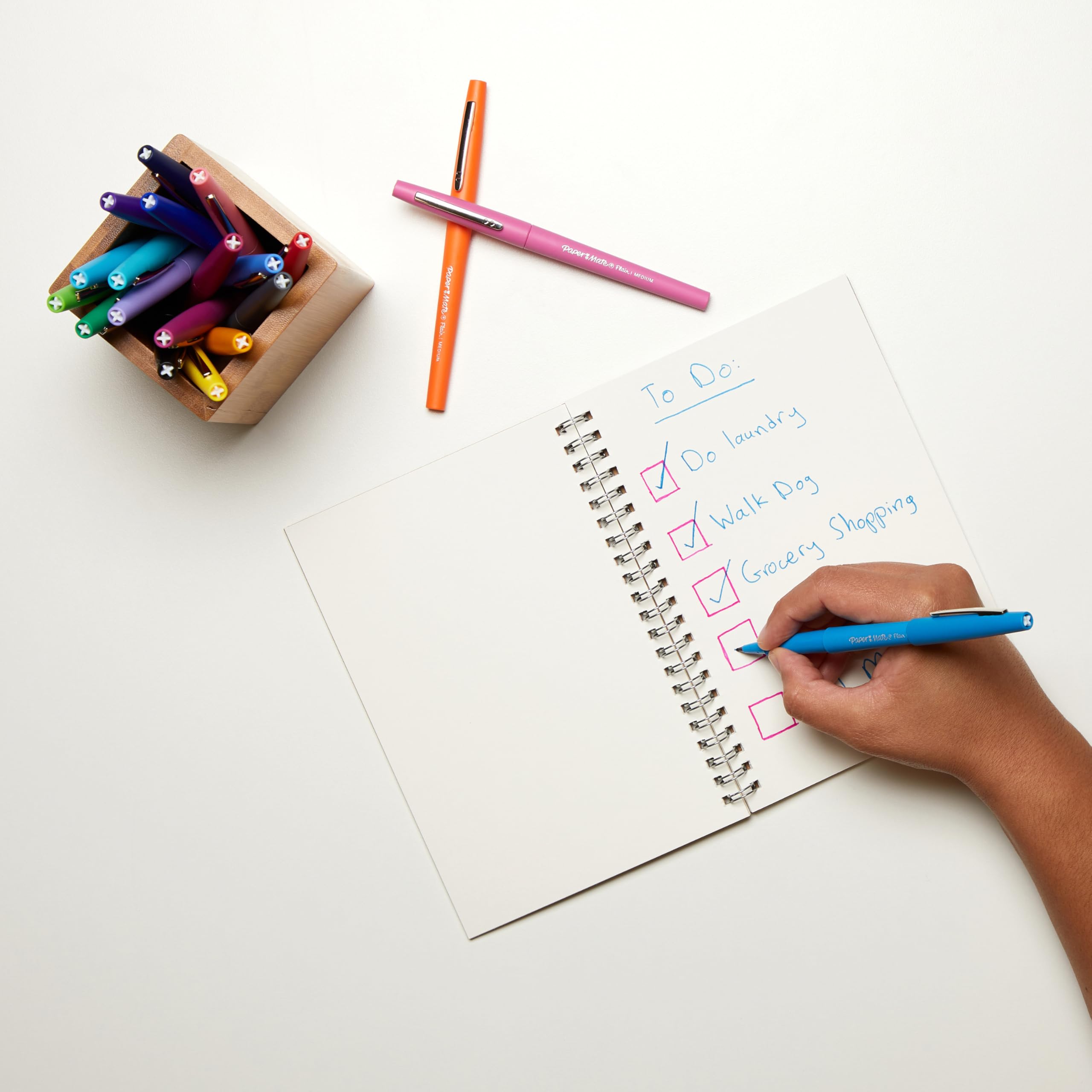Paper Mate Flair Felt Tip Pens - Medium Point 0.7mm | No-Bleed Ink | Pack of 12 9