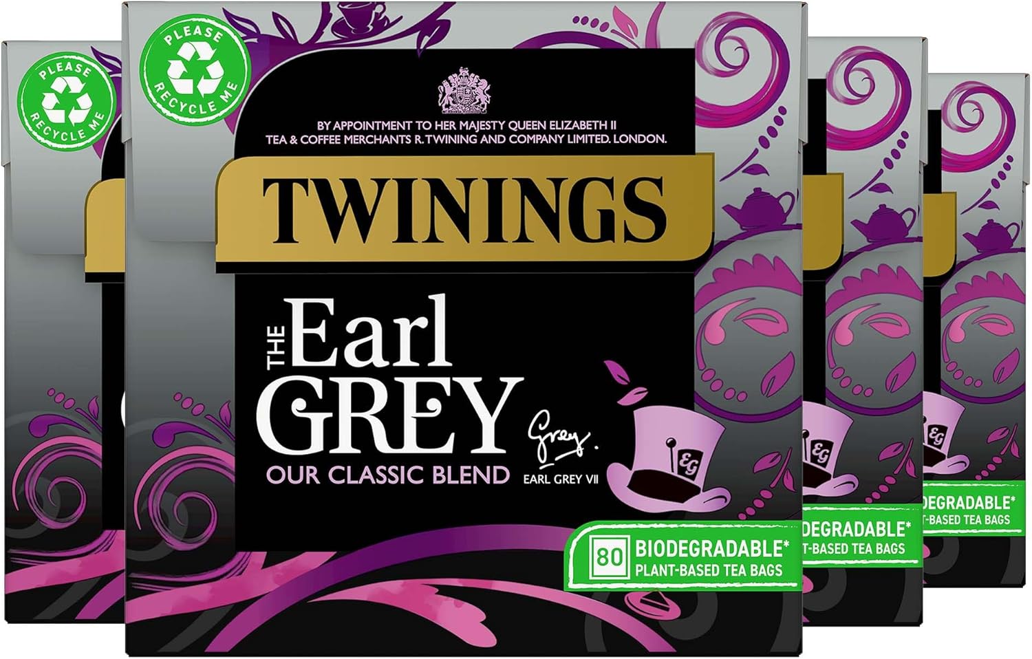 Twinings Earl Grey Black Tea, Pack of 4 (320 Tea Bags) 1