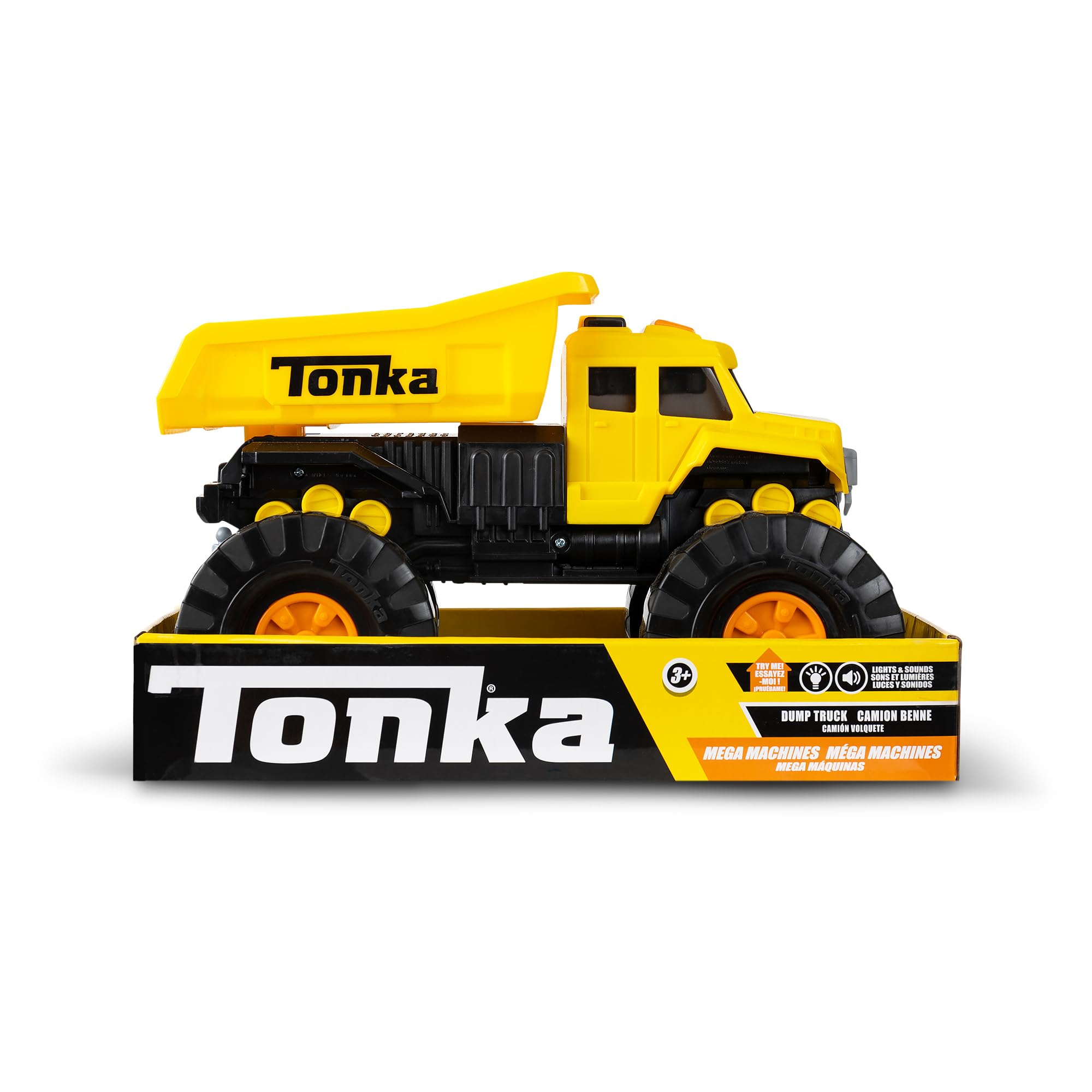 Basic Fun Tonka Mega Machines Dump Truck | Lights & Sounds | Ages 3+ | Stainless Steel