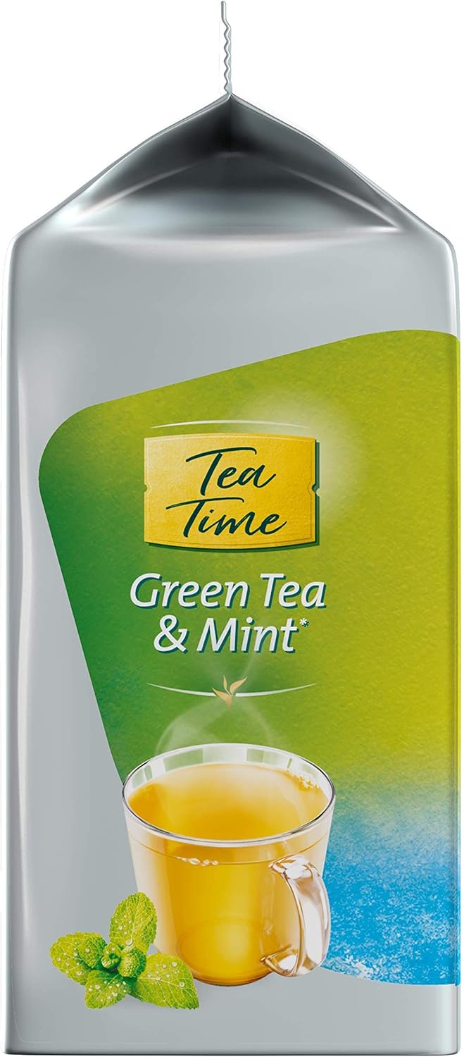 Tassimo Twinings Green Tea & Mint Tea Pods - 16 Pods per Pack (Pack of 5, 80 Servings)