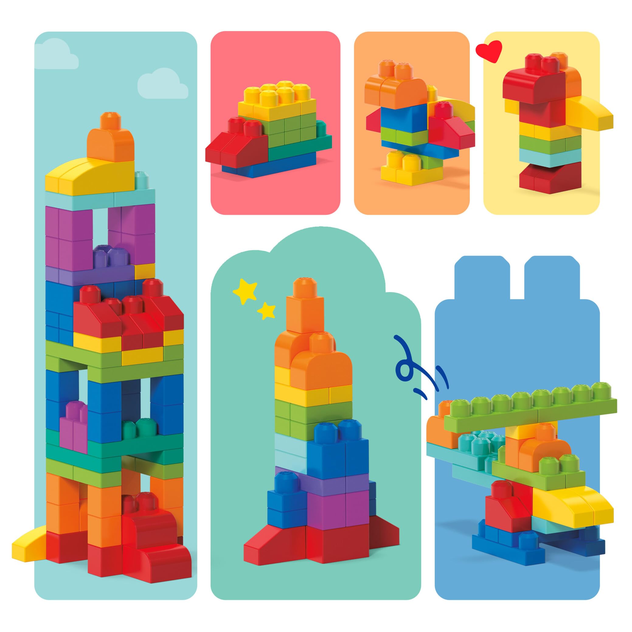 Mega Bloks First Builders Big Building Bag - 80 Pieces | Ages 1+ | Easy Storage 7