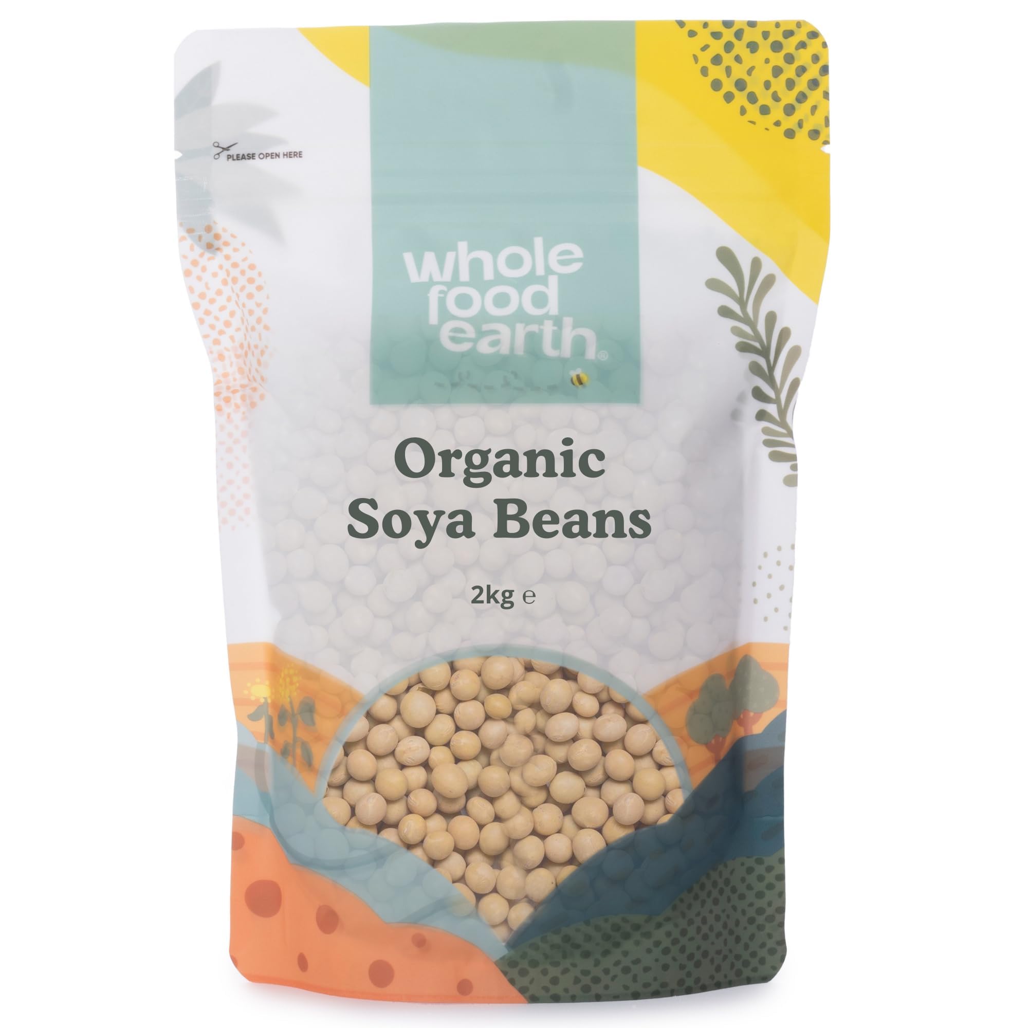 Wholefood Earth Organic Soya Beans - 2 kg Pack | High Fibre | Vegan | GMO Free 1