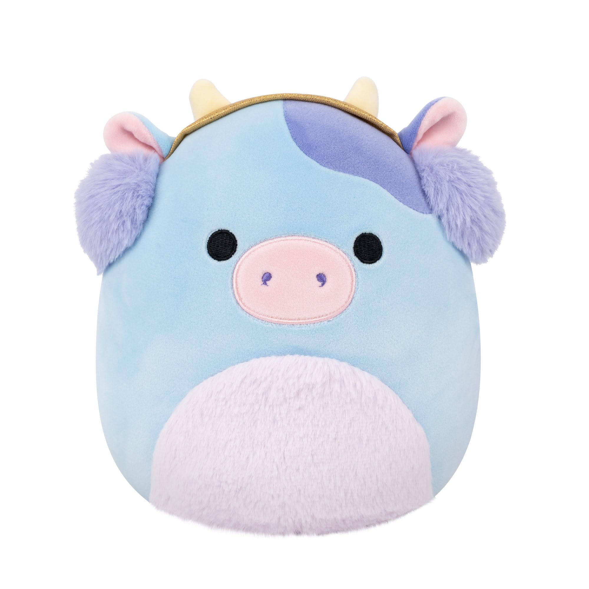 Squishmallows Clayton the Blue Cow with Earmuffs - 7.5-Inch Plush Toy for Ages 3+ 5
