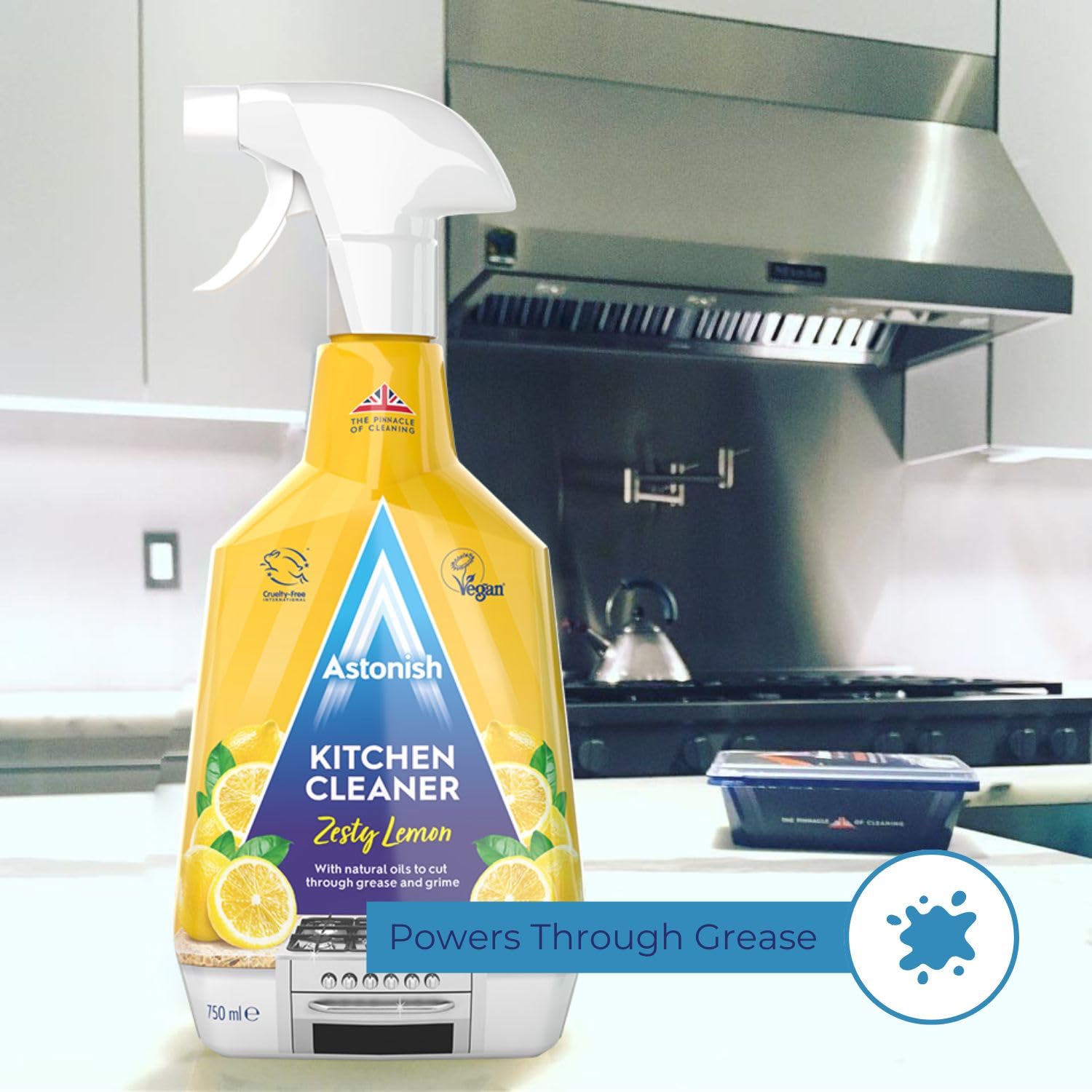 Astonish Kitchen Cleaner - Antibacterial, Zesty Lemon Scent, 750ml 3