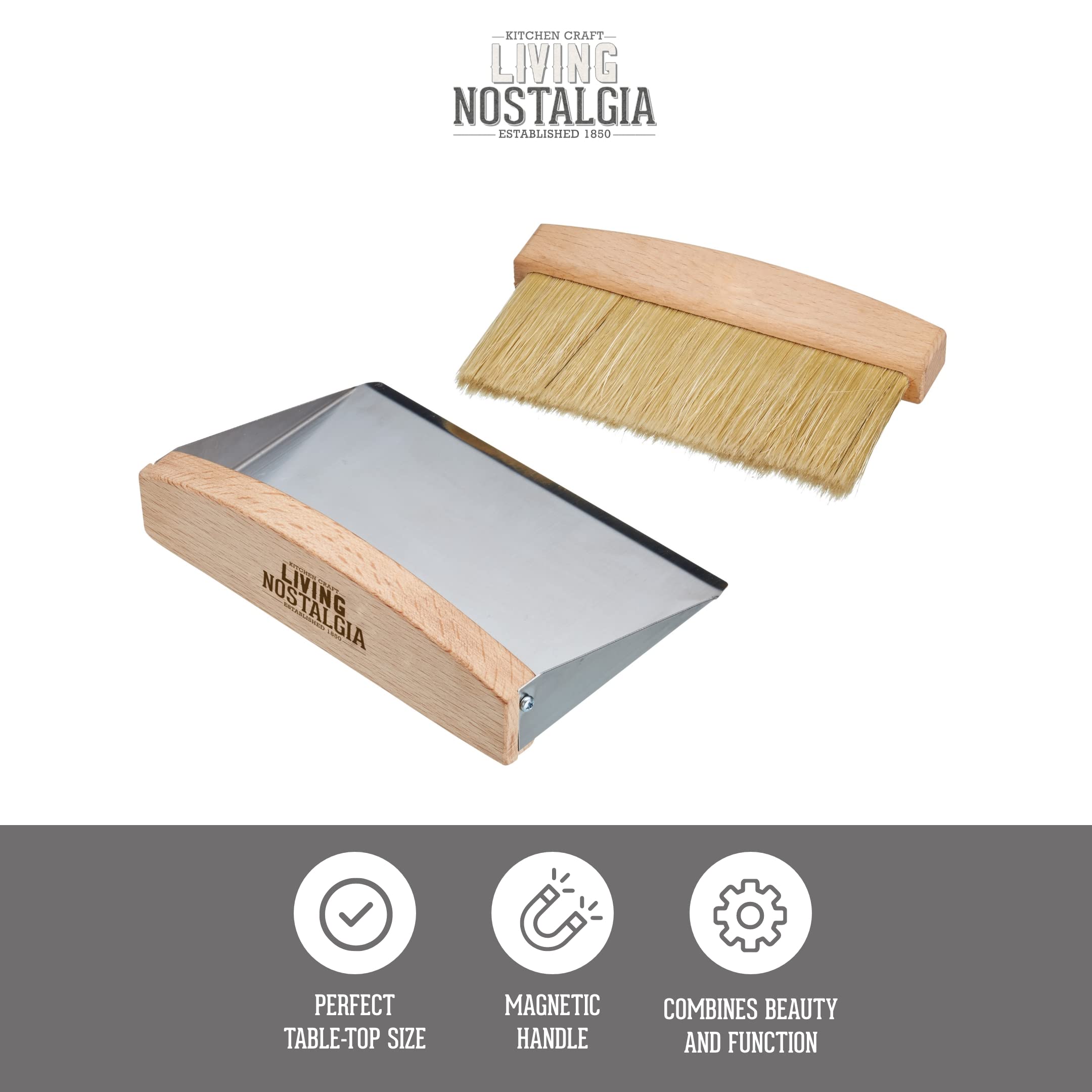 KitchenCraft Living Nostalgia Table-Top Dustpan and Brush Set 9