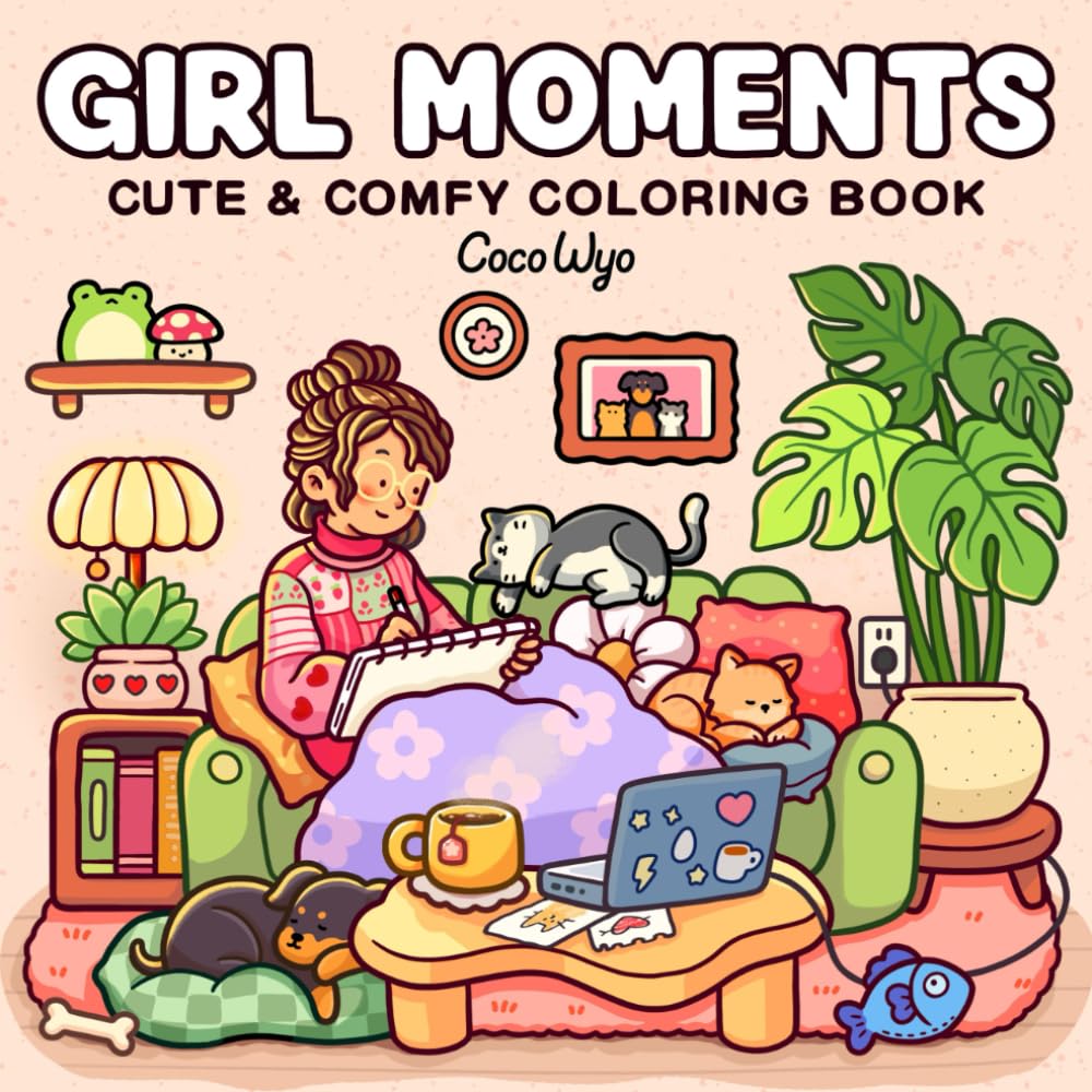 Coco Wyo Girl Moments Coloring Book - Cute Cozy Daily Activities | Paperback | English