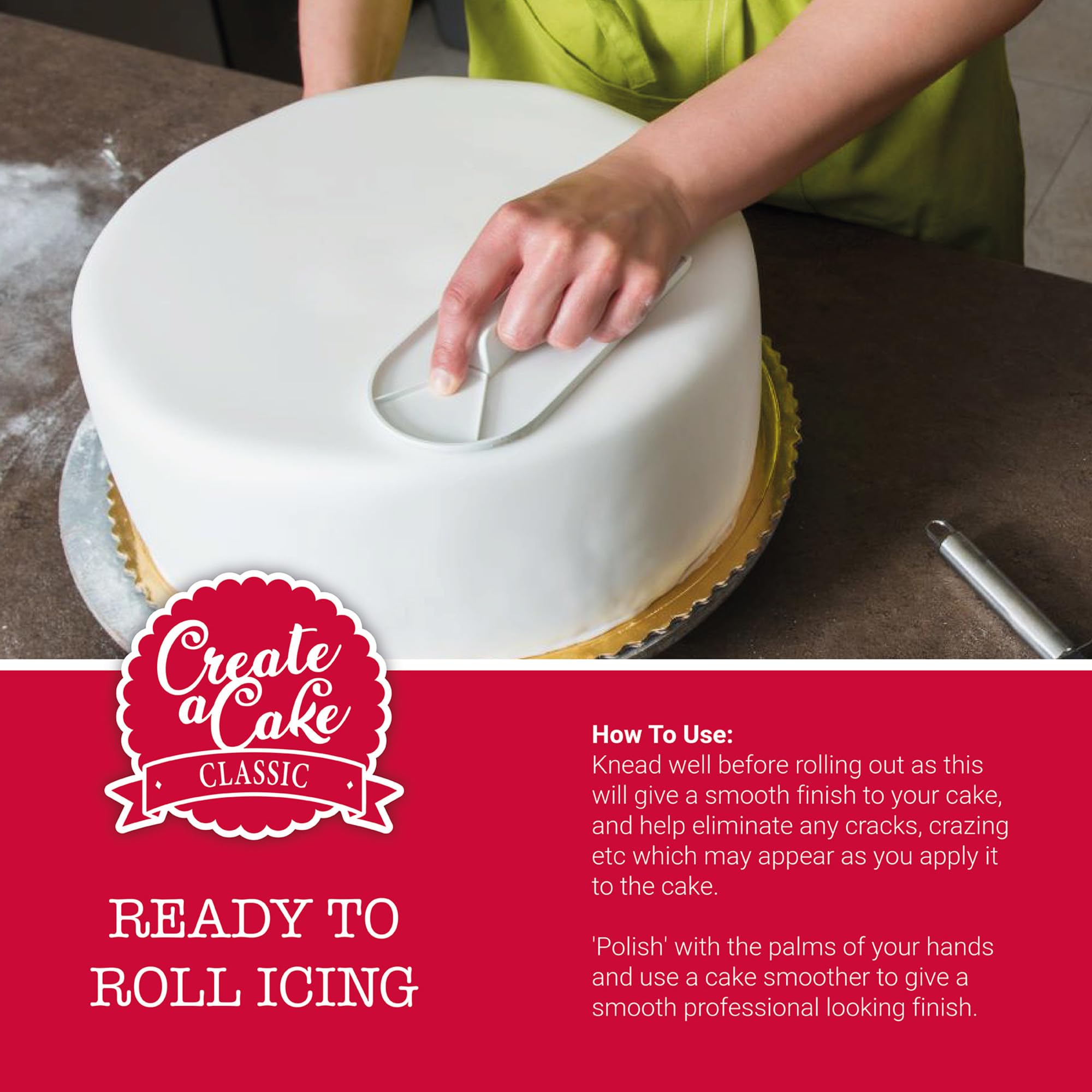 Create A Cake Ready To Roll Icing - Red Fondant Sugar Paste | 200g Palm Free