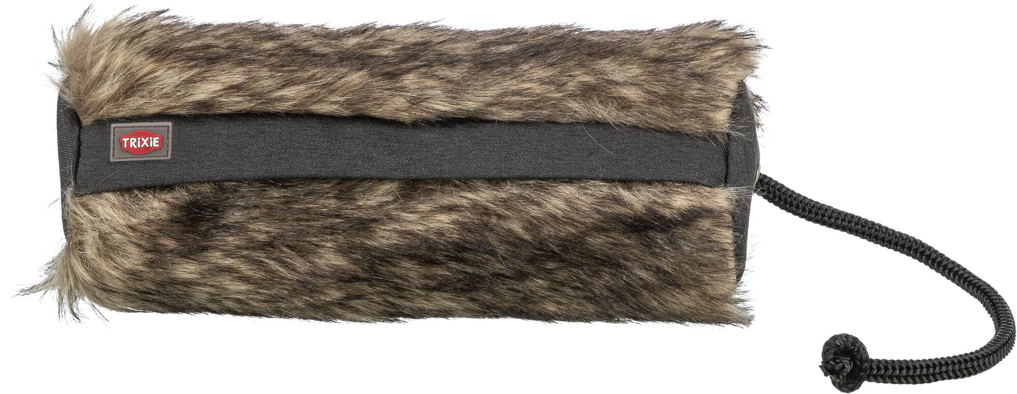 TRIXIE Food Dummy Training Toy - Vegan Faux Fur | Bacon Scented | Black
