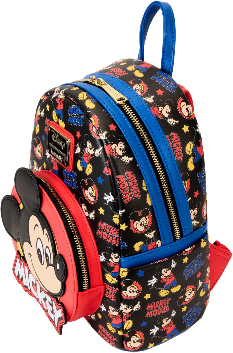 Loungefly Disney Mickey and Friends Classic Mini Backpack (Mickey Mouse Applique)