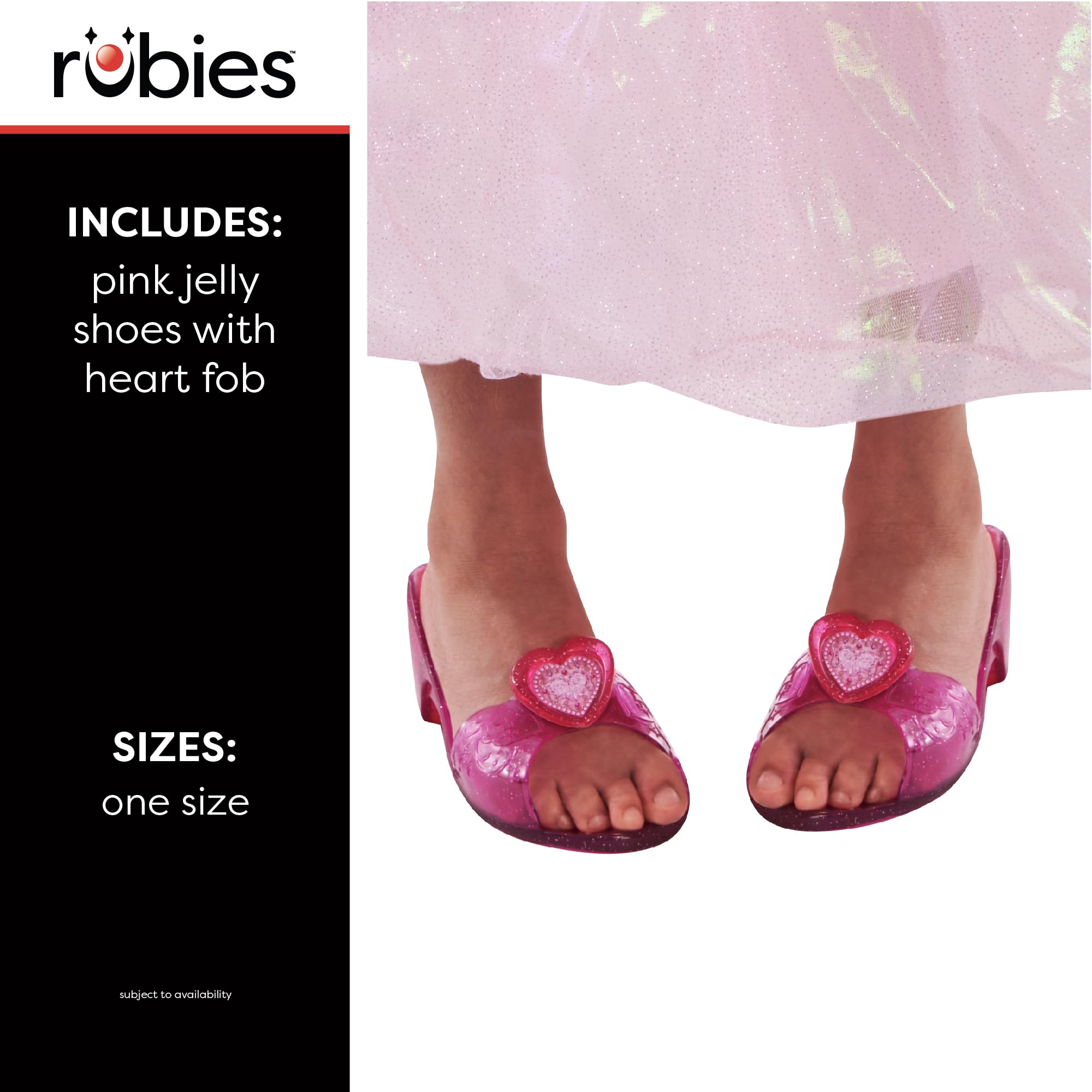 Rubies Pink Jelly Shoes - Girls Dress Up Footwear | Size 4-7 Years 2