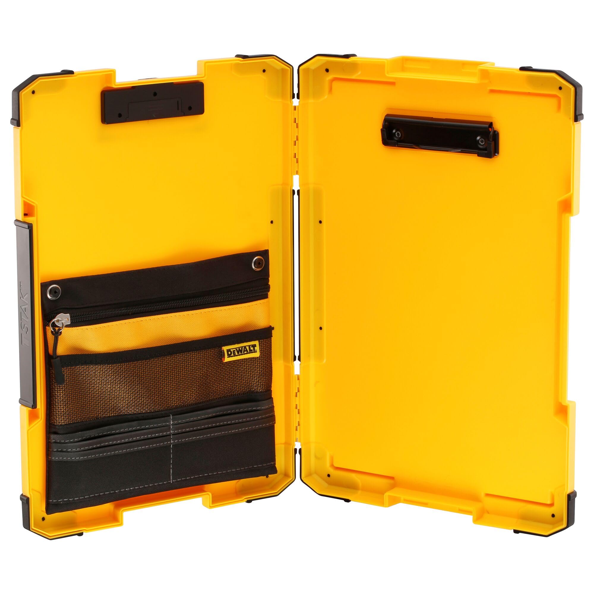 DEWALT TSTAK Clipboard with Dual Storage and Integrated LED Light | Plastic/Metal | Multi Color