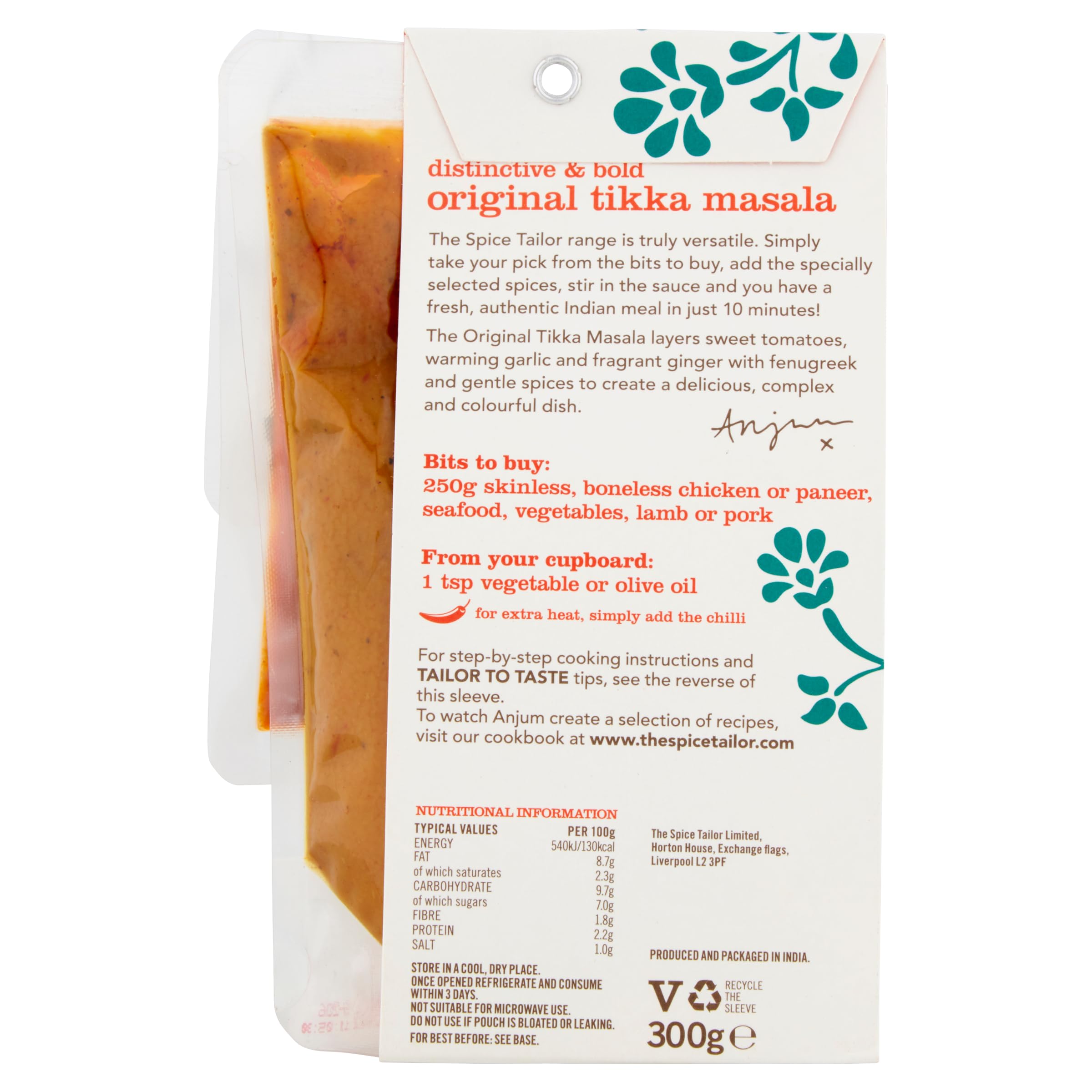 The Spice Tailor - Original Tikka Masala Indian Curry Sauce Kit, 300g 8