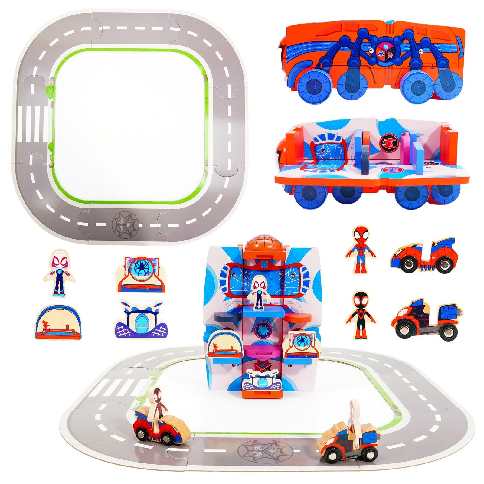 Marvel Spidey and His Amazing Friends Transforming Vehicle Playset - 17 Pieces | Ages 3+