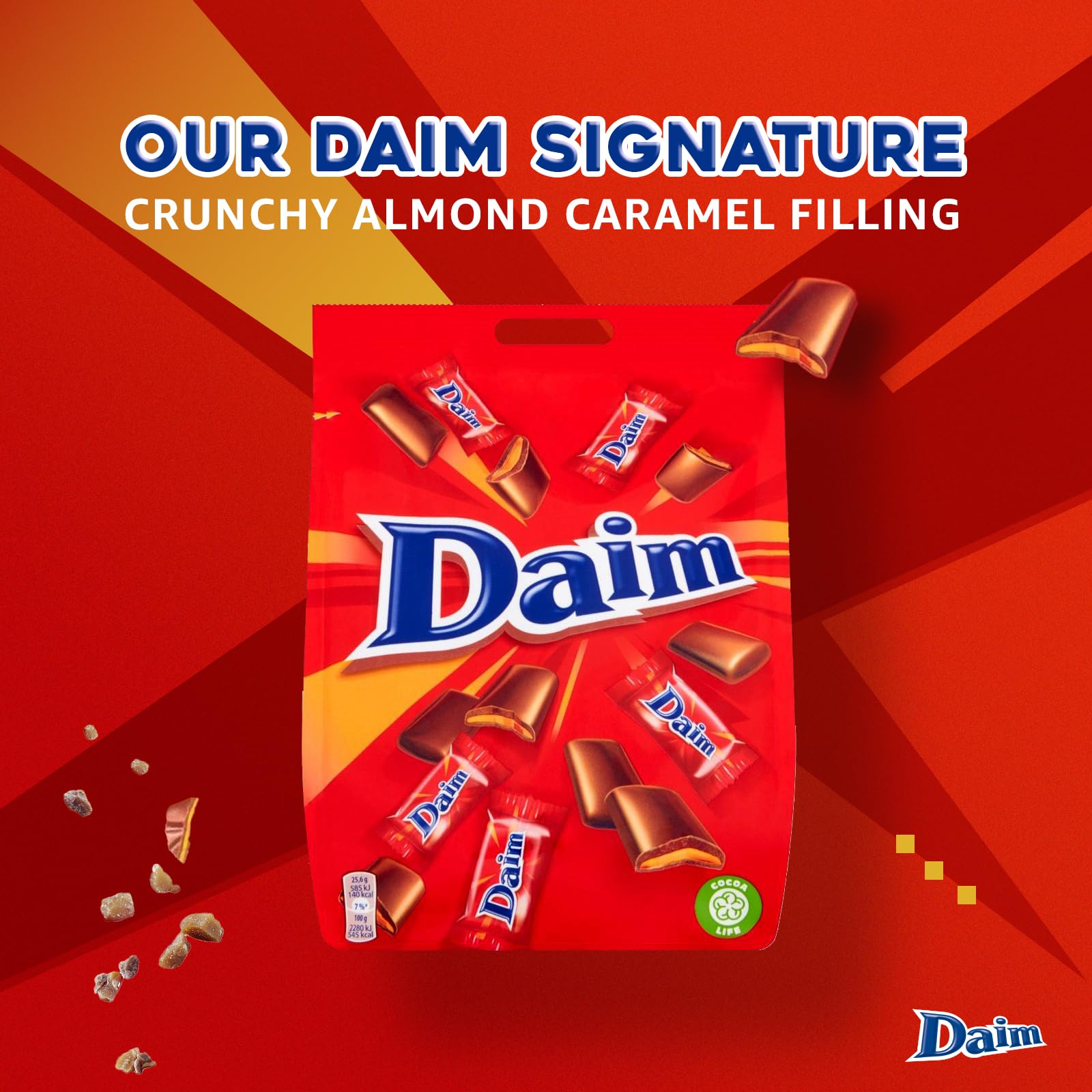 Daim - Mini Chocolate Bag Crunchy Almond Caramel Covered in Milk Chocolate 200g 3