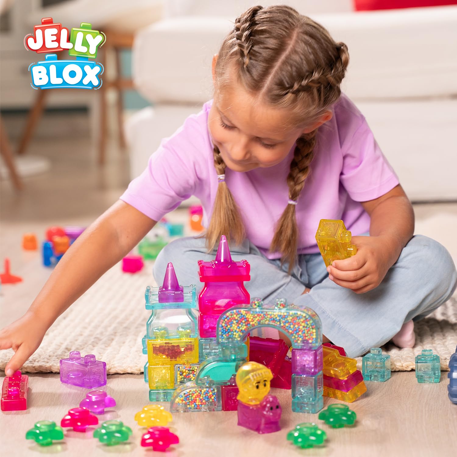 Jelly Blox Bouncy Castle Set - 18 Pieces | Ages 2+ | Flexible Building Blocks 3