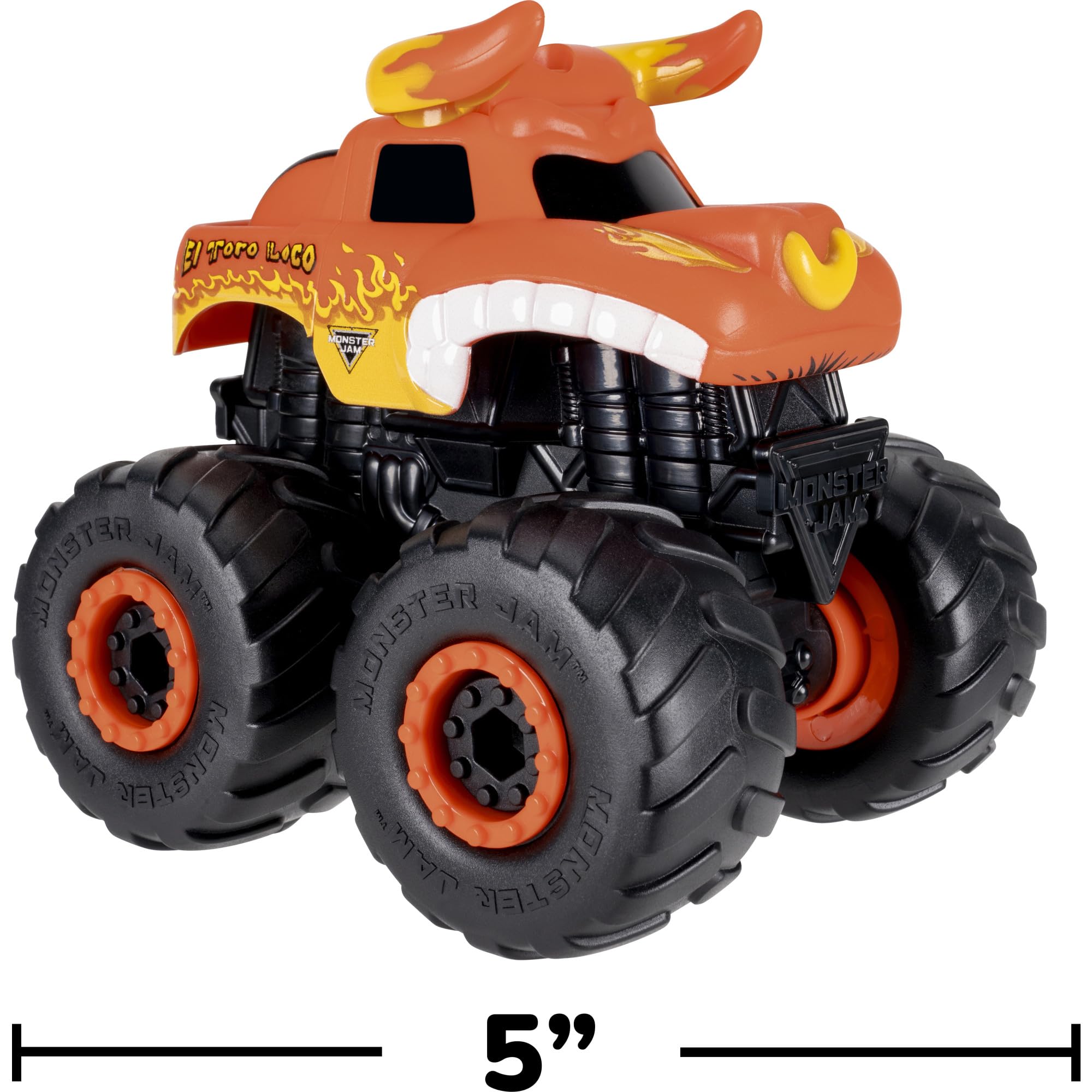 Jazwares Monster Jam El Toro Loco Monstruction Truck - 5-Inch Buildable Vehicle | 16 Pieces | Ages 3+ 4