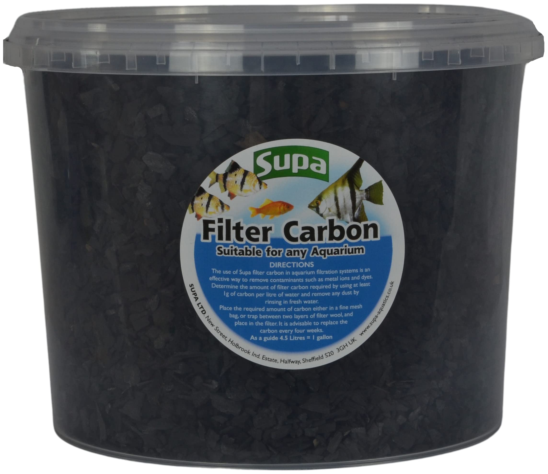 Supa Filter Carbon - 3 Litre Bucket for Aquarium & Pond Water Clarity | Activated Charcoal 3