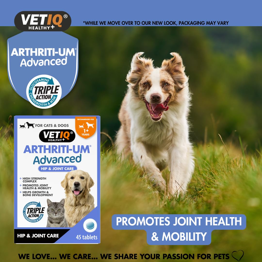 VETIQ Arthriti-Um Advanced Hip & Joint Care Tablets - 45 Count | Supports Mobility & Flexibility 4
