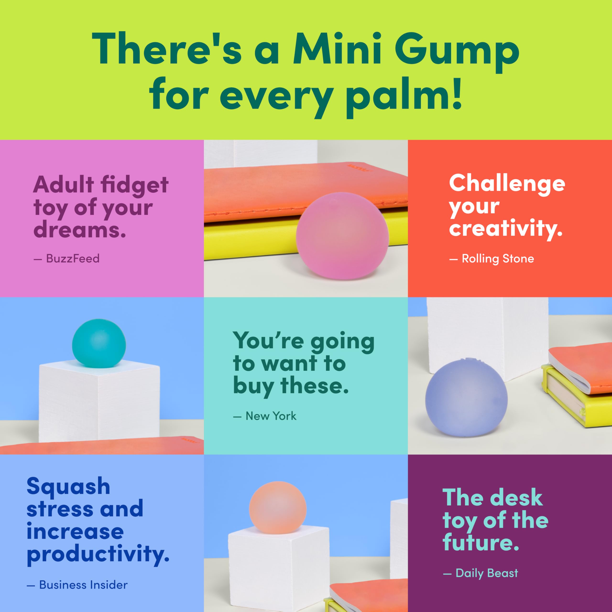 Speks Mini Gump Stress Balls - Ultra Soft Squishy Fidget Toy | Palm-Sized | TPR & Maltose Gel 7