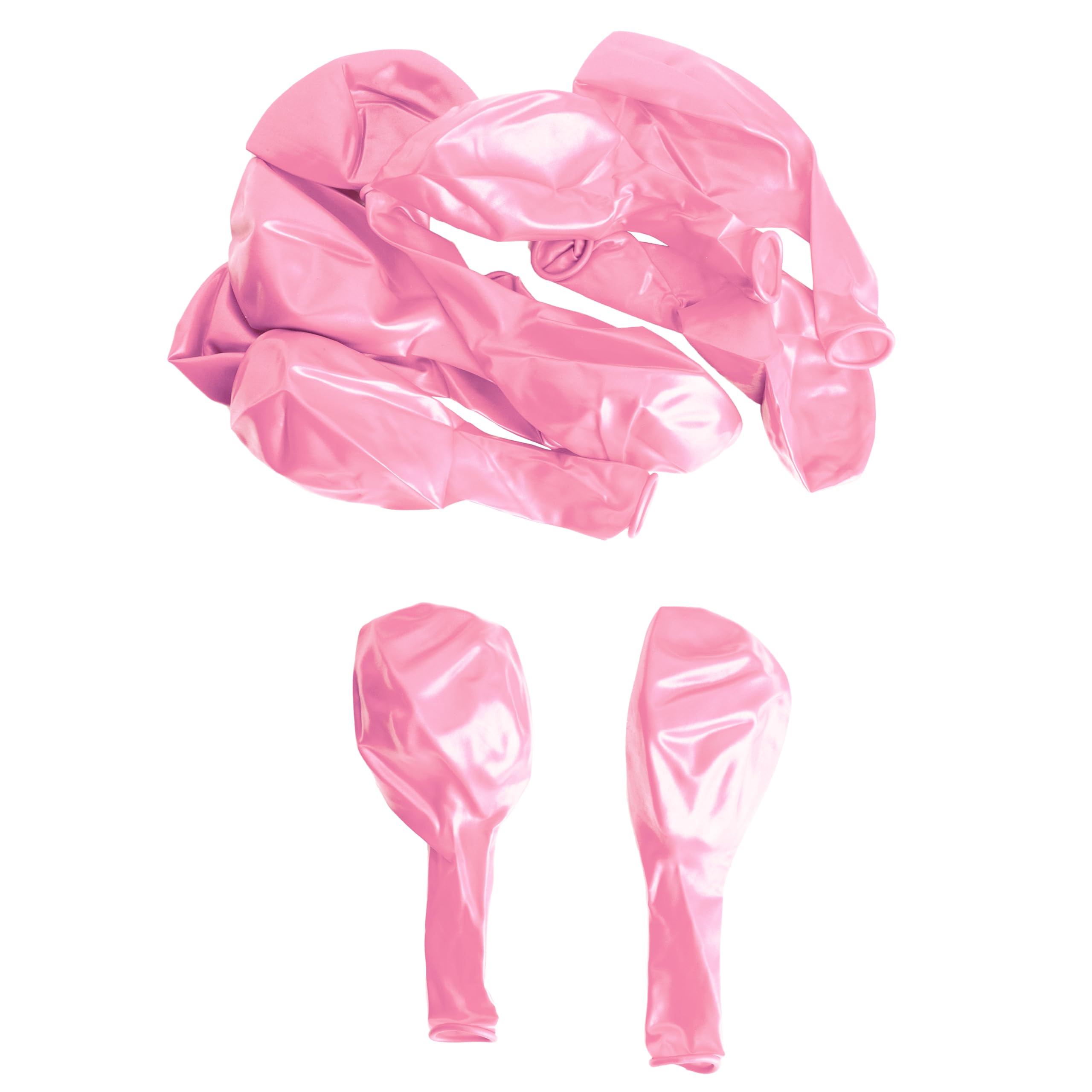 SHATCHI Metallic Light Pink Balloons - 10 Pack | 12 Inch Large | Thick Latex 9