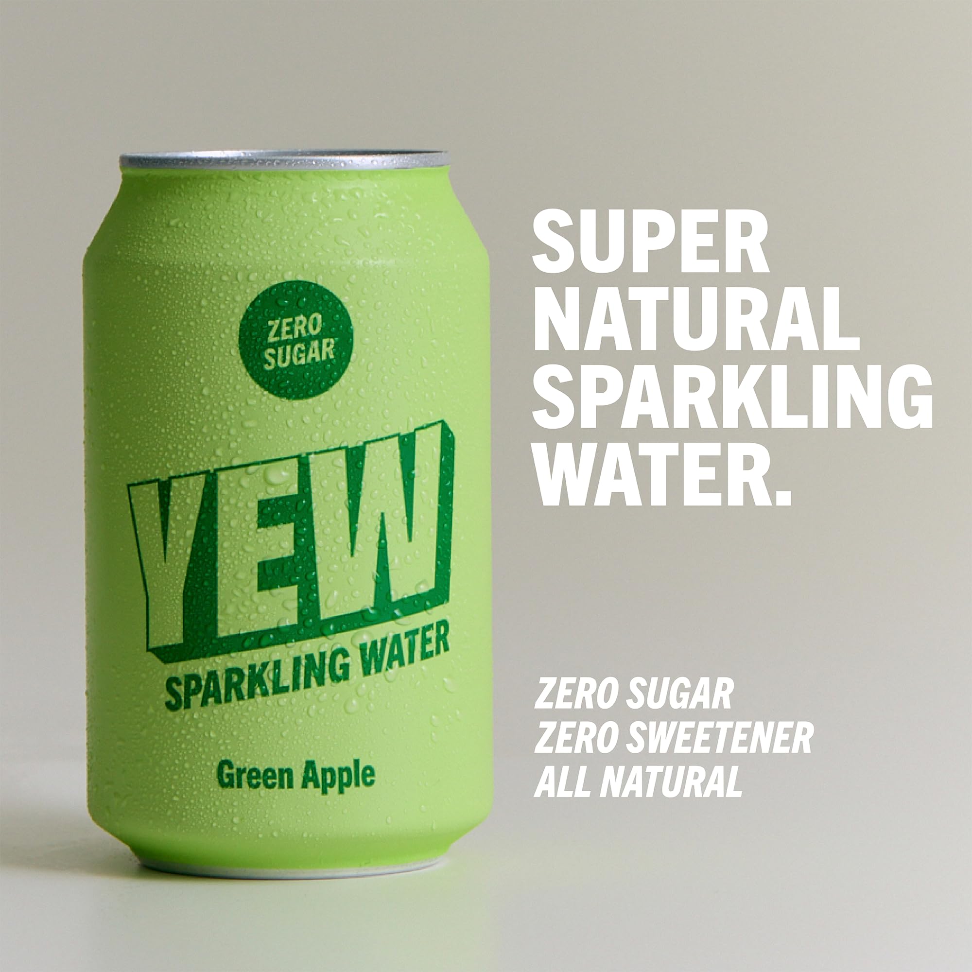 YEW Green Apple Sparkling Water - Zero Sugar, Zero Calories | 330ml Can 4