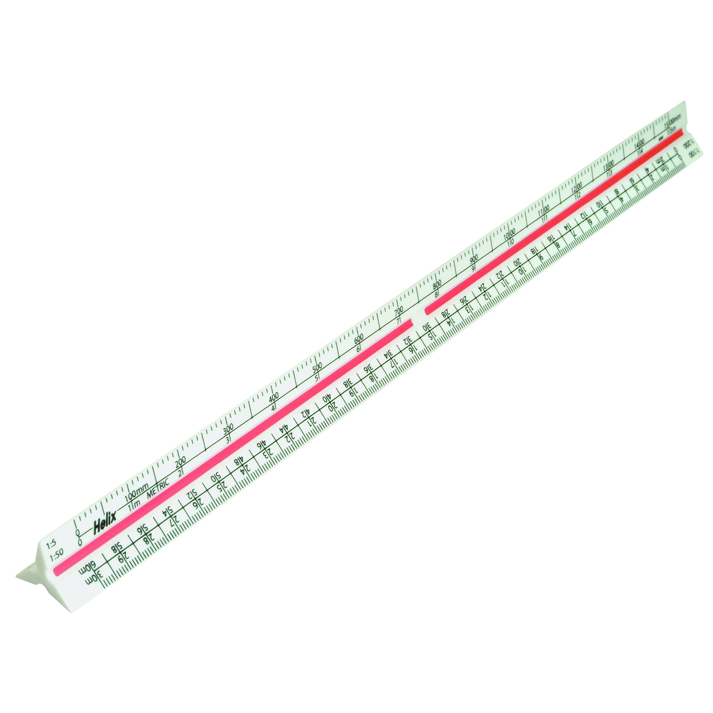 Helix 300mm Metric Triangular Scale Ruler - Plastic, 12 Scales | K93070