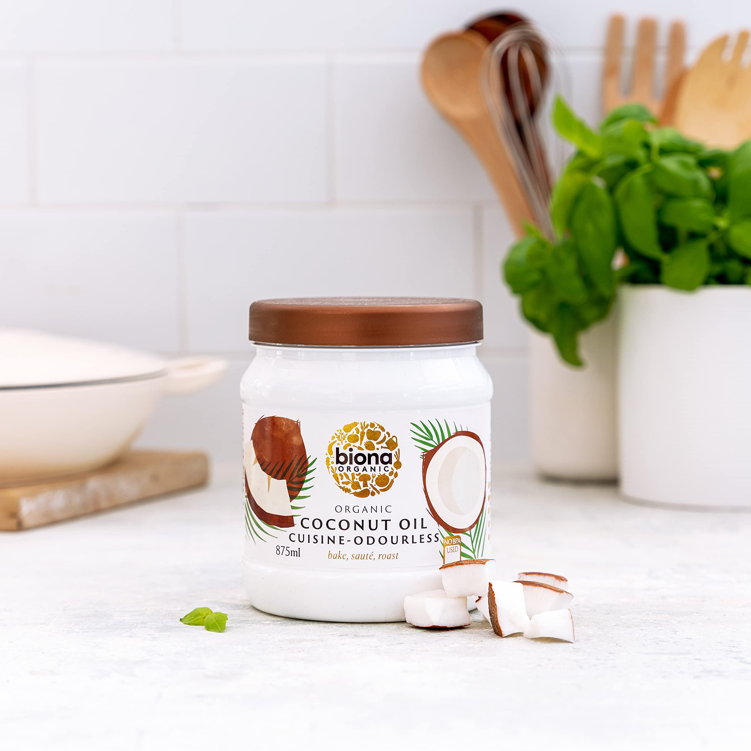 Biona Organic Coconut Oil Cuisine - Mild & Odourless for High-Temp Cooking | 875 ml | Dairy Free 3