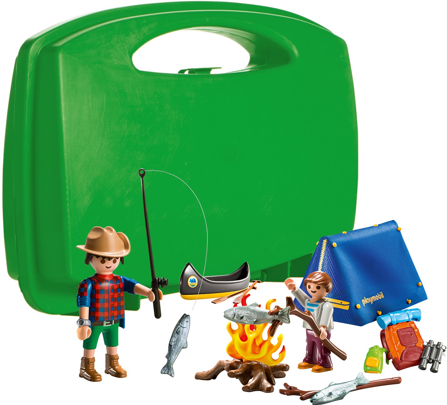 Playmobil 9323 Camping Carry Case Playset - Includes 2 Figures, Tent, Canoe | Ages 4+ 4